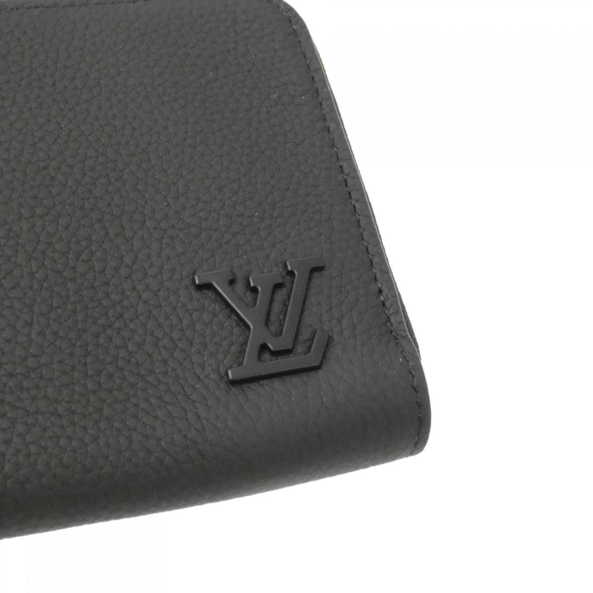 Louis Vuitton Black Leather Long Wallet (Bi-Fold) (Pre-Owned)