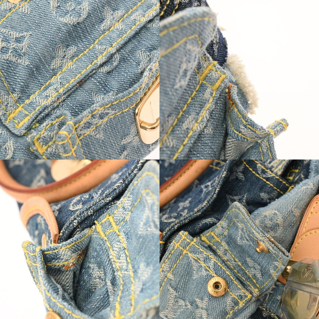 Louis Vuitton Monogram Denim Blue Monogram Denim Handbag (Pre-Owned)