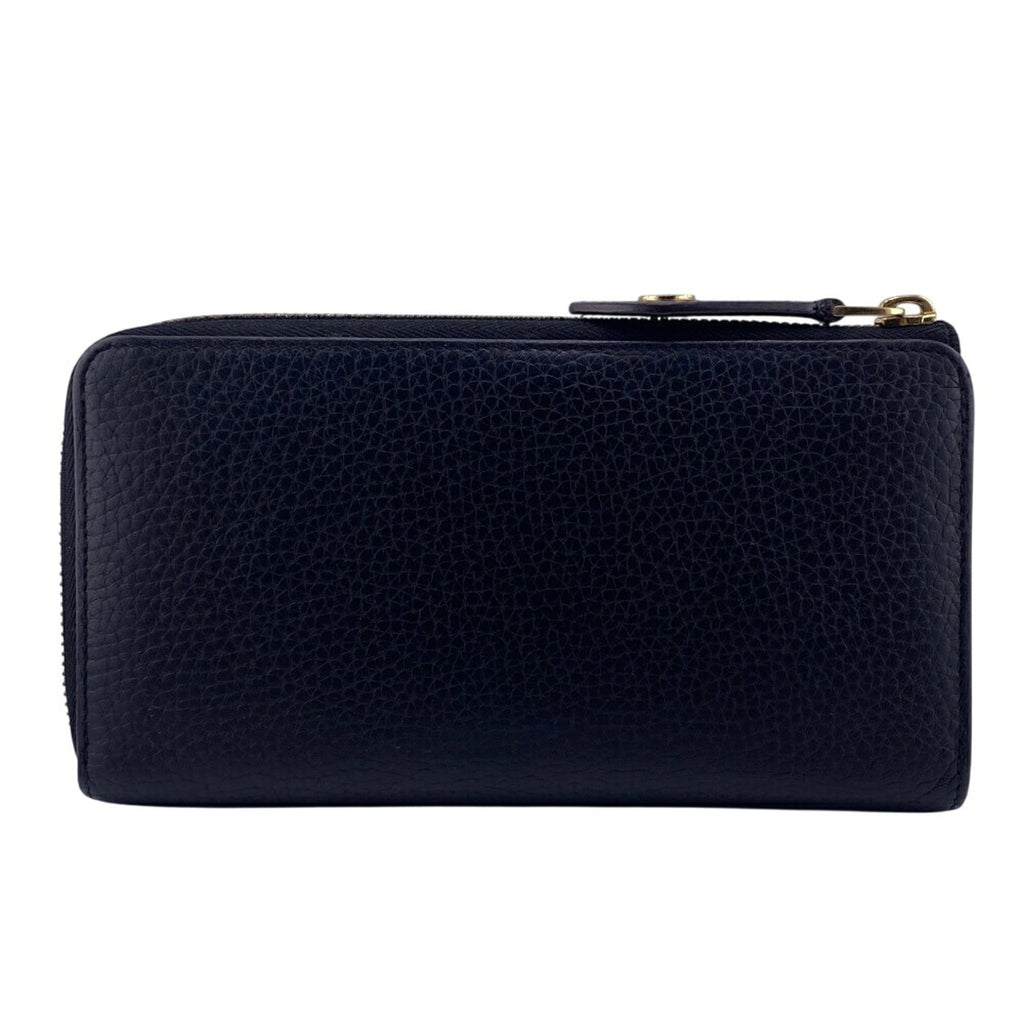 Louis Vuitton Black Leather Long Wallet (Bi-Fold) (Pre-Owned)