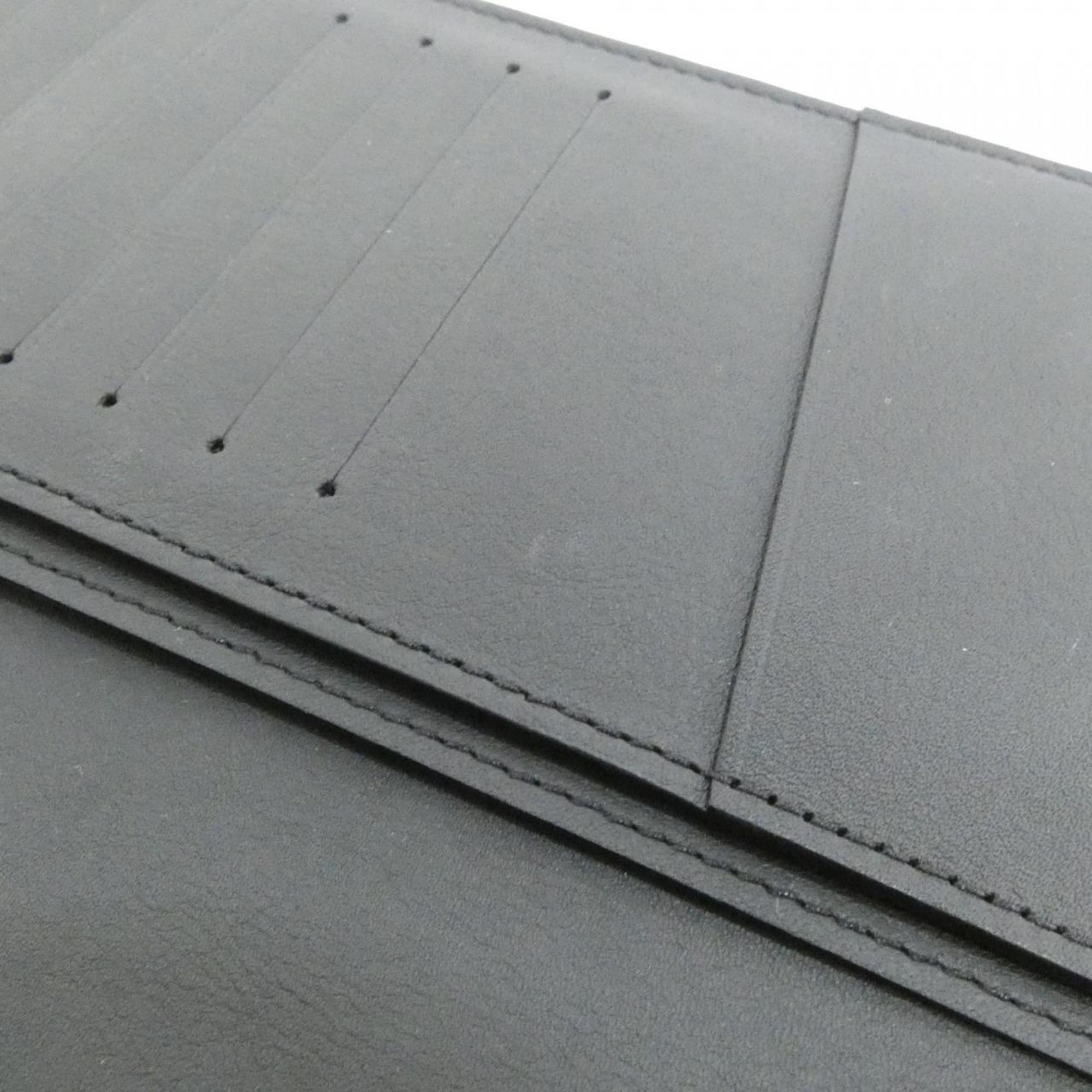 Louis Vuitton Black Leather Long Wallet (Bi-Fold) (Pre-Owned)