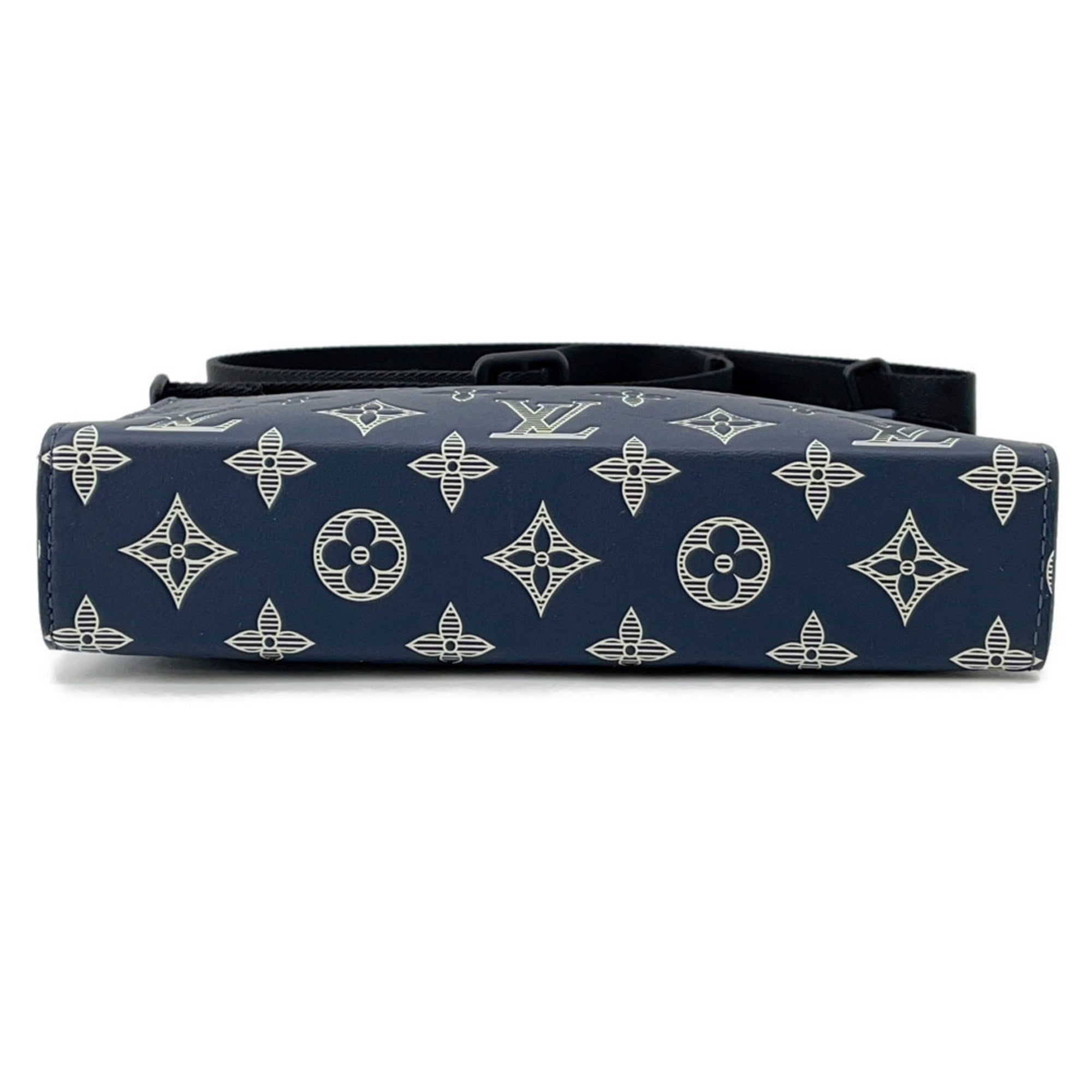 Louis Vuitton Navy White Monogram Shadow Shoulder Bag (Pre-Owned)