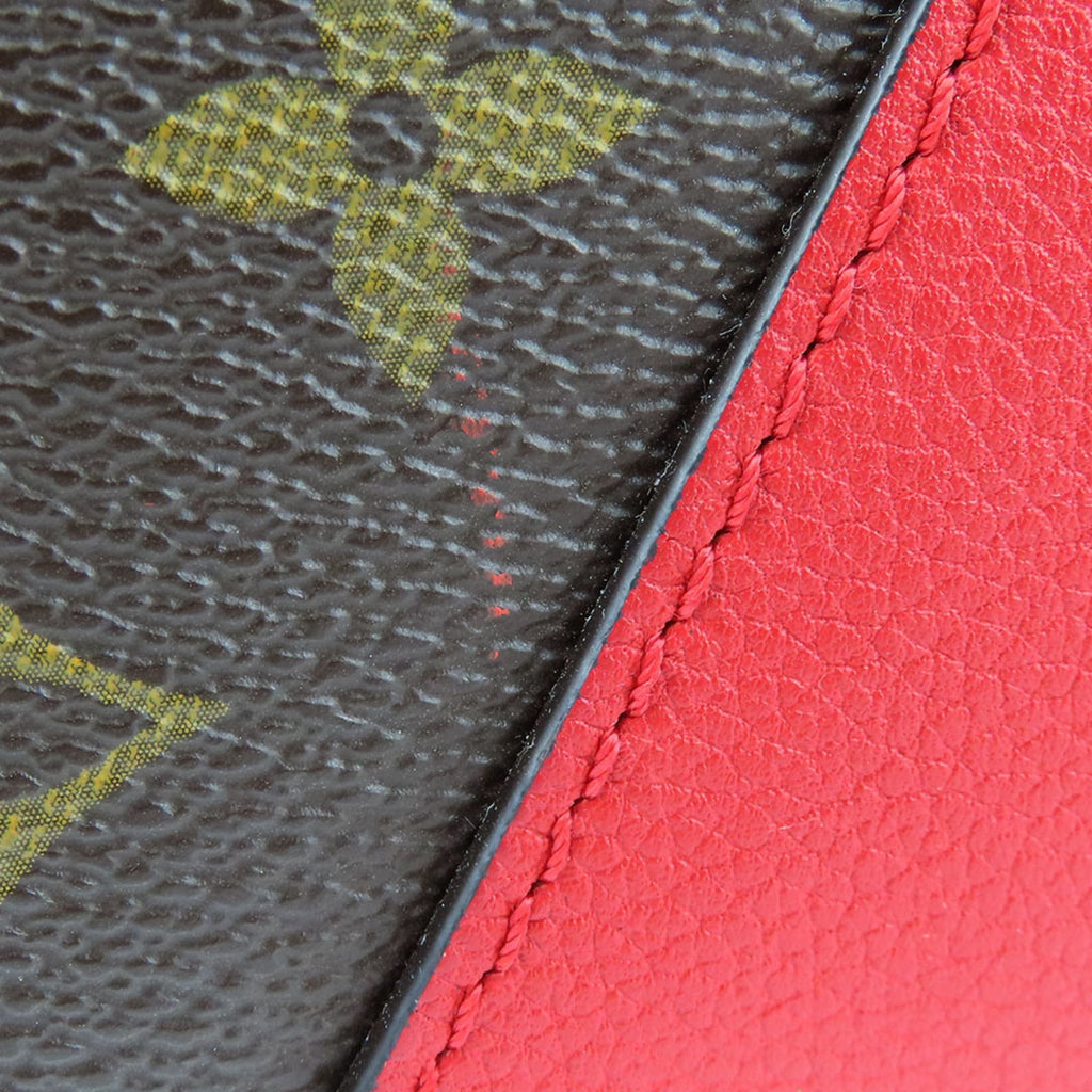 Louis Vuitton Monogram Cerise Red Brown Monogram Leather Tote Bag (Pre-Owned)