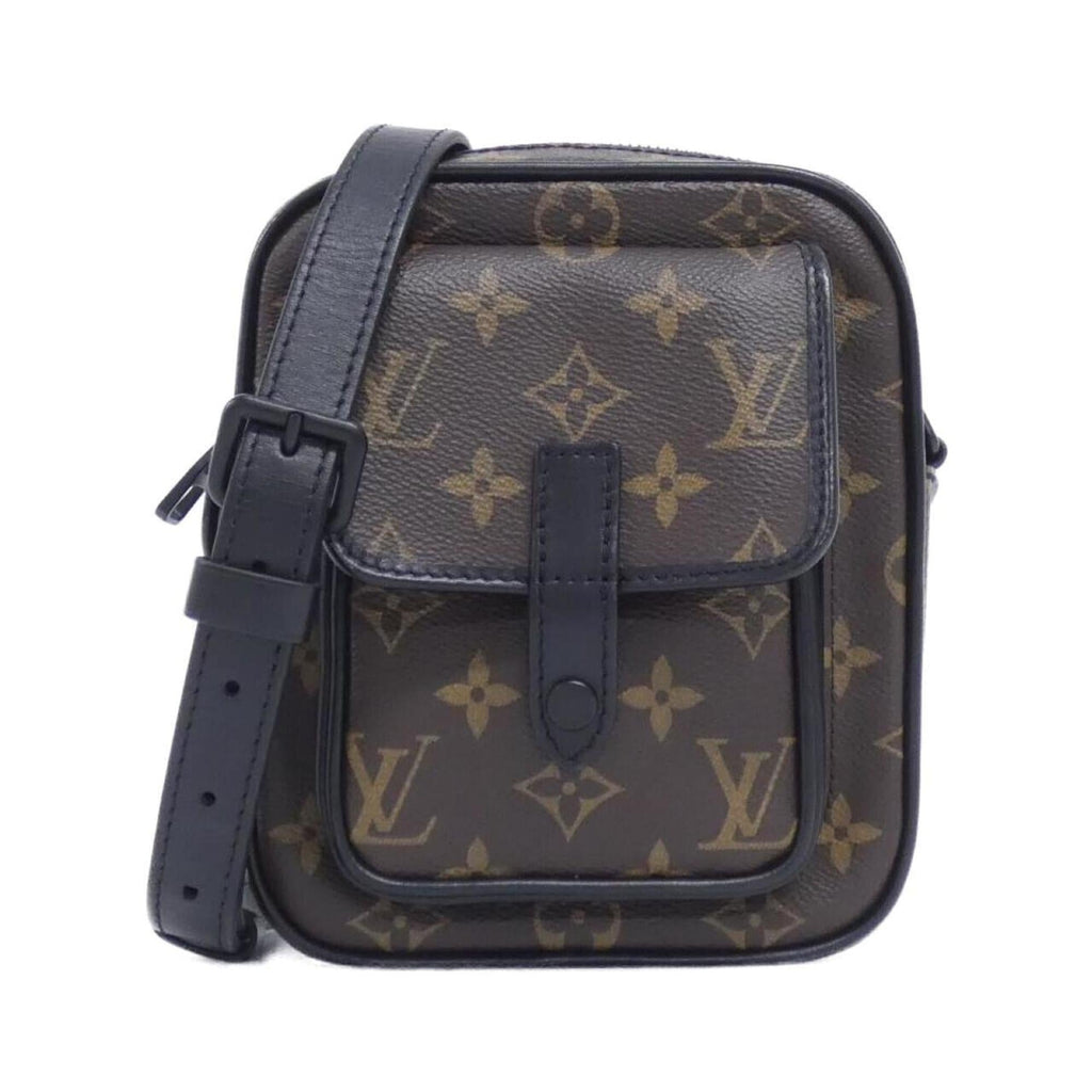 Louis Vuitton Black Brown Marron Coated Canvas Shoulder Bag (Pre-Owned)
