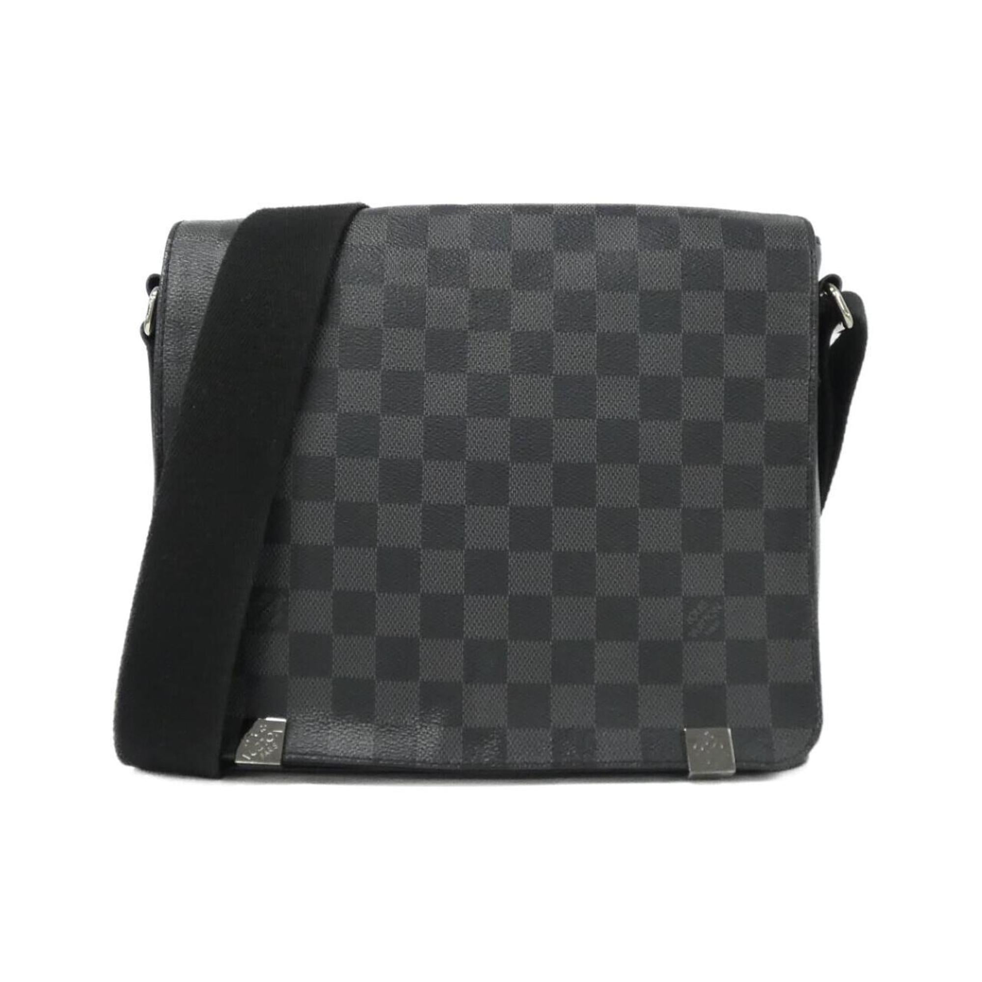 Louis Vuitton Dark Gray Graphite Coated Canvas Shoulder Bag (Pre-Owned)