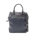 Louis Vuitton Black Blue Coated Canvas Leather Tote Bag (Pre-Owned)