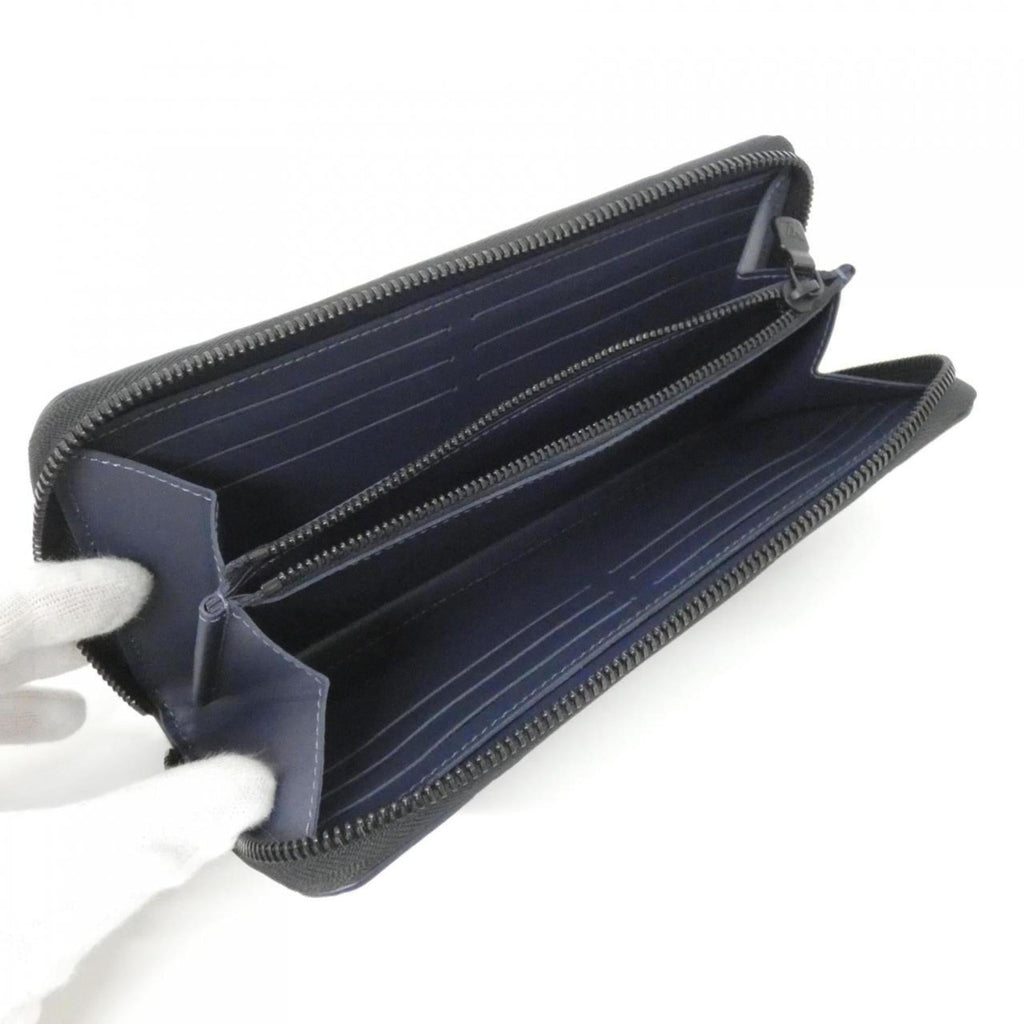 Louis Vuitton Monogram Shadow Navy Leather Long Wallet (Bi-Fold) (Pre-Owned)