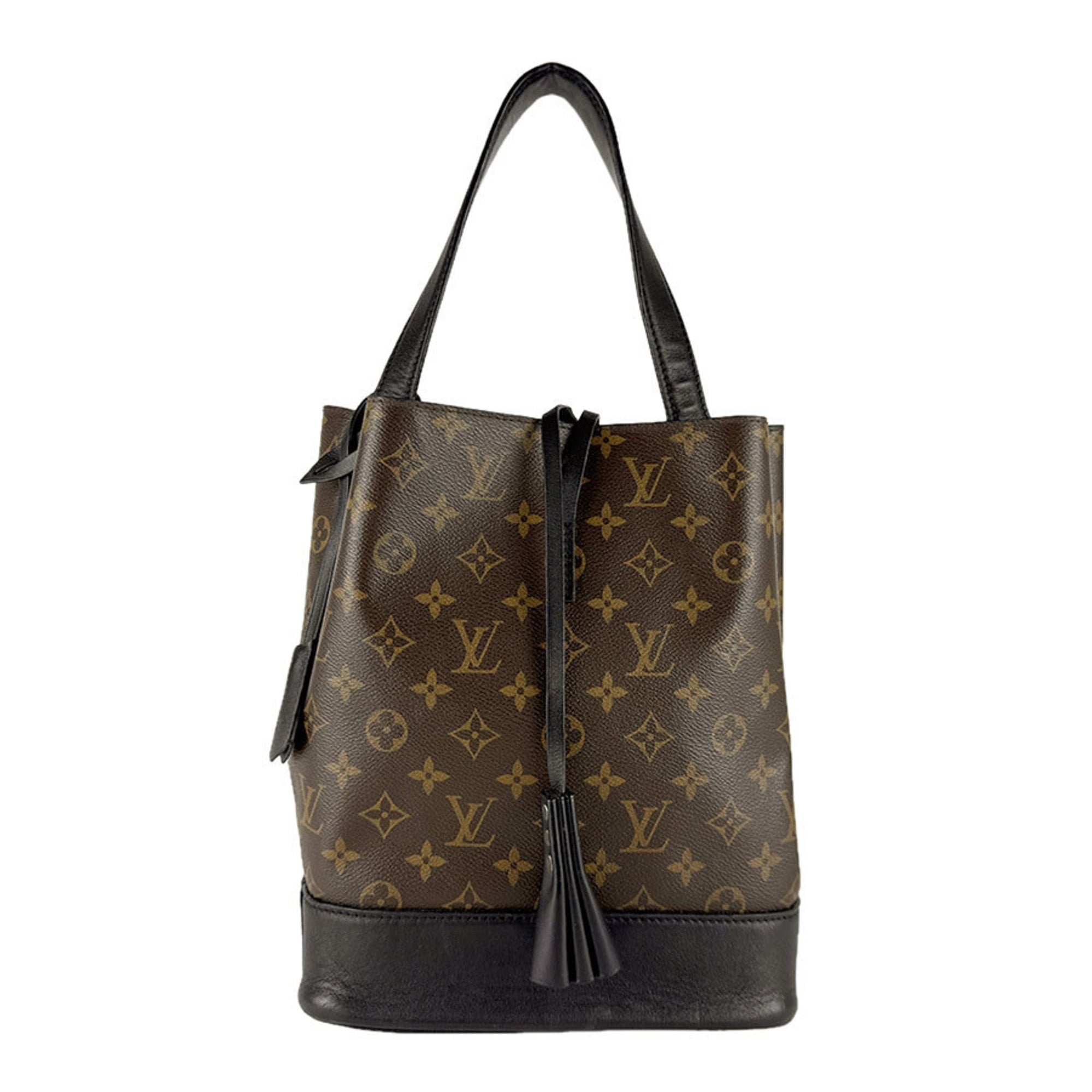 Louis Vuitton Black Brown Monogram Leather Handbag (Pre-Owned)