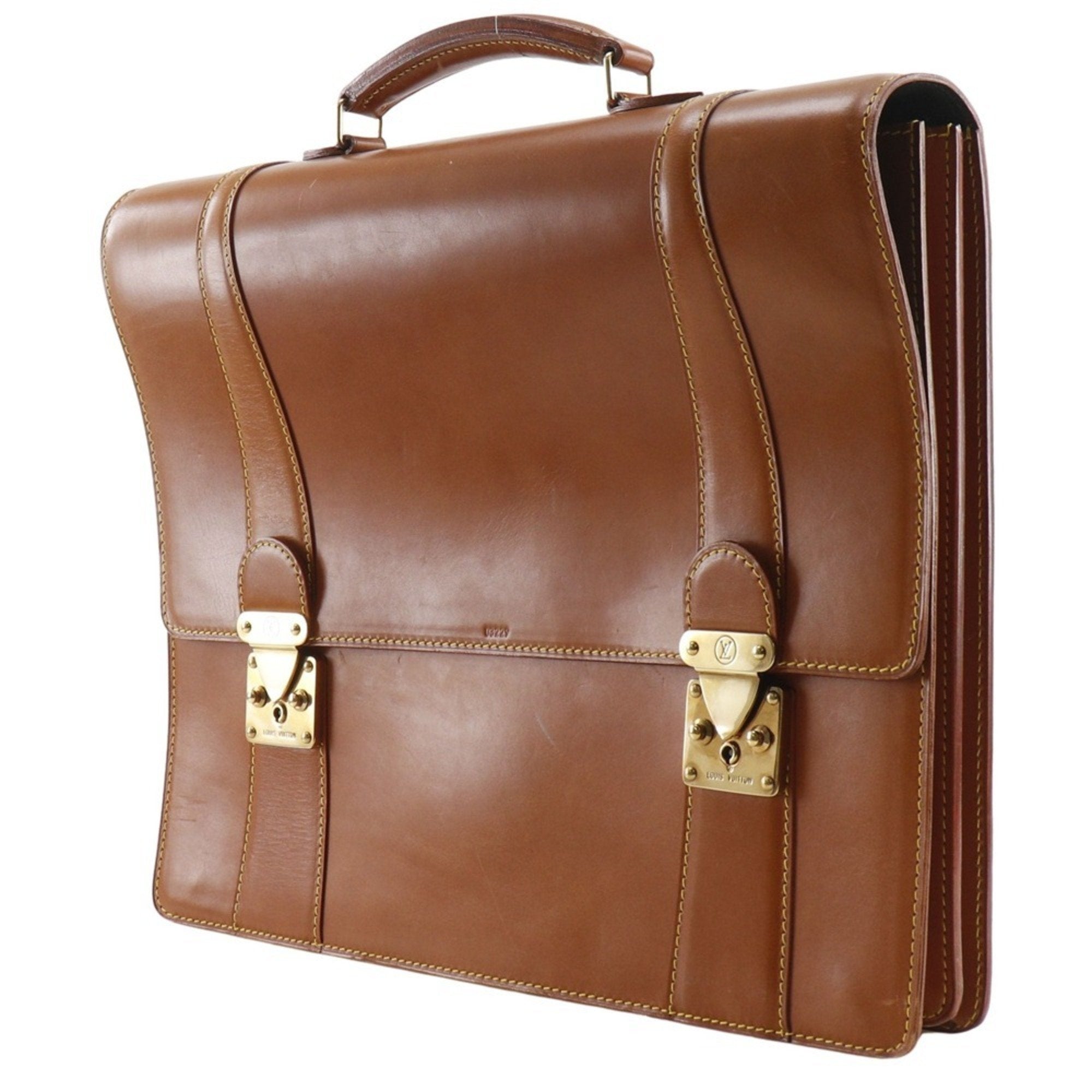 Louis Vuitton Brown Camel Nomade Leather Briefcase (Pre-Owned)