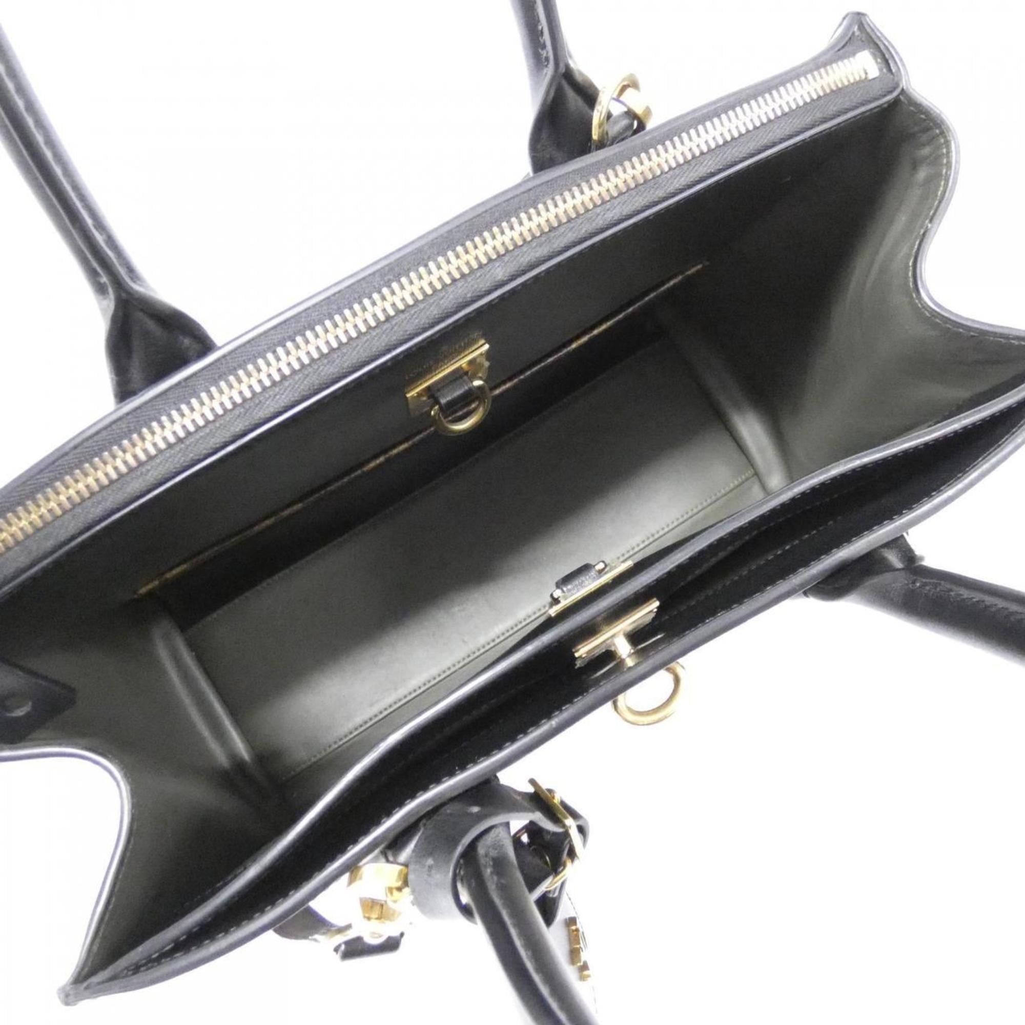 Louis Vuitton Black Coated Canvas Leather Handbag (Pre-Owned)