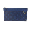 Louis Vuitton Blue Cobalt Monogram Monogram Cobalt Taiga Leather Leather Canvas Monogram Pochette Pouch (Pre-Owned)