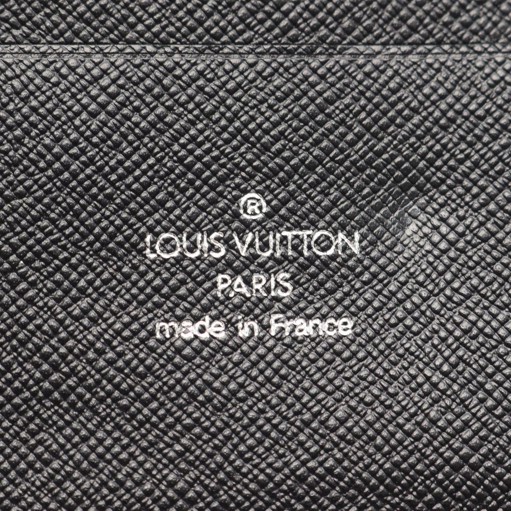 Louis Vuitton Black Leather Long Wallet (Bi-Fold) (Pre-Owned)