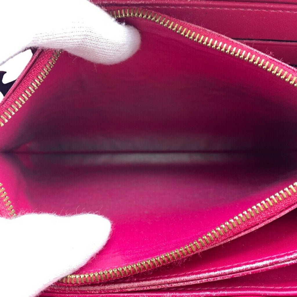 Louis Vuitton Pink Red Color Vernis Leather Long Wallet (Bi-Fold) (Pre-Owned)