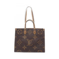 Louis Vuitton Beige Brown Coated Canvas Tote Bag (Pre-Owned)