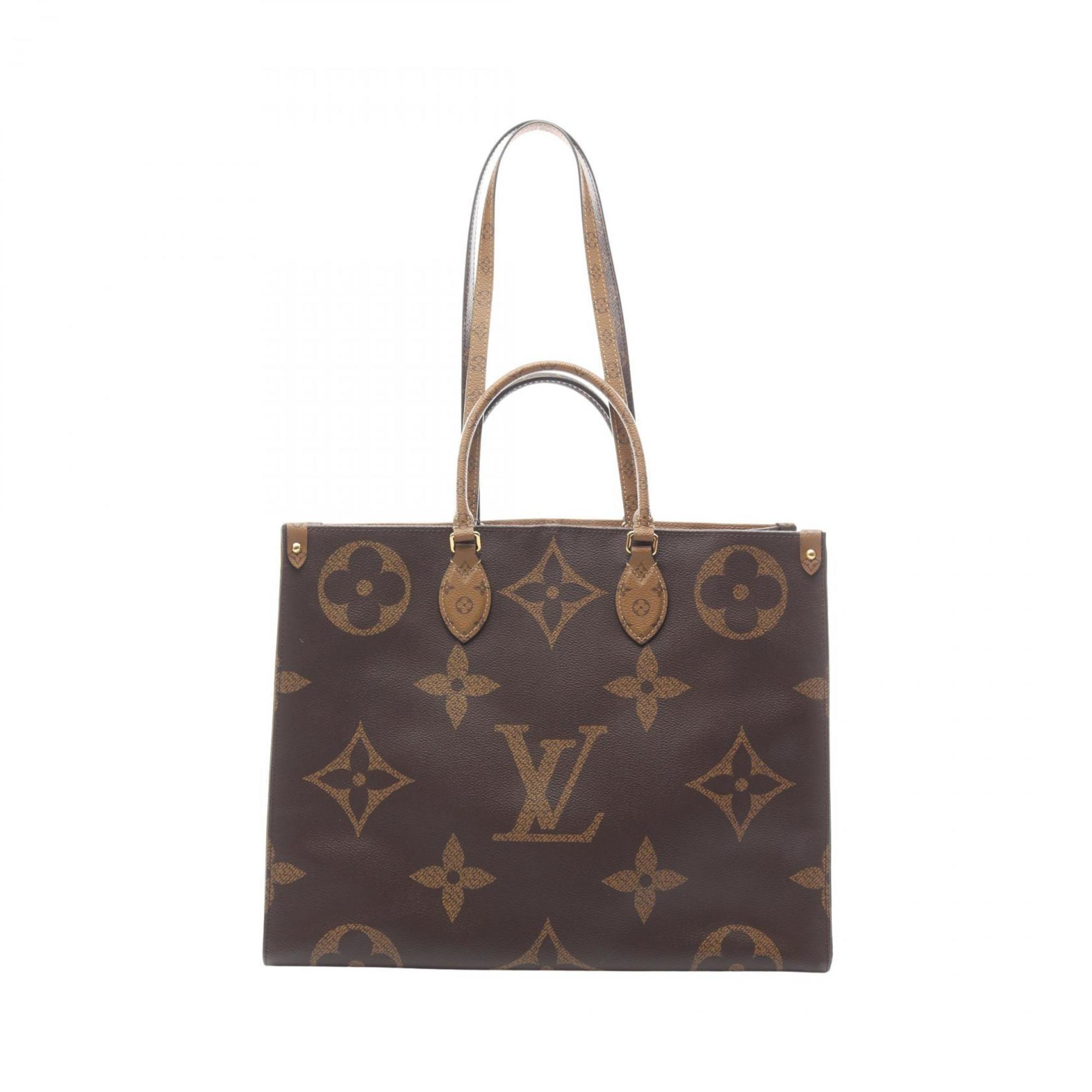 Louis Vuitton Beige Brown Coated Canvas Tote Bag (Pre-Owned)
