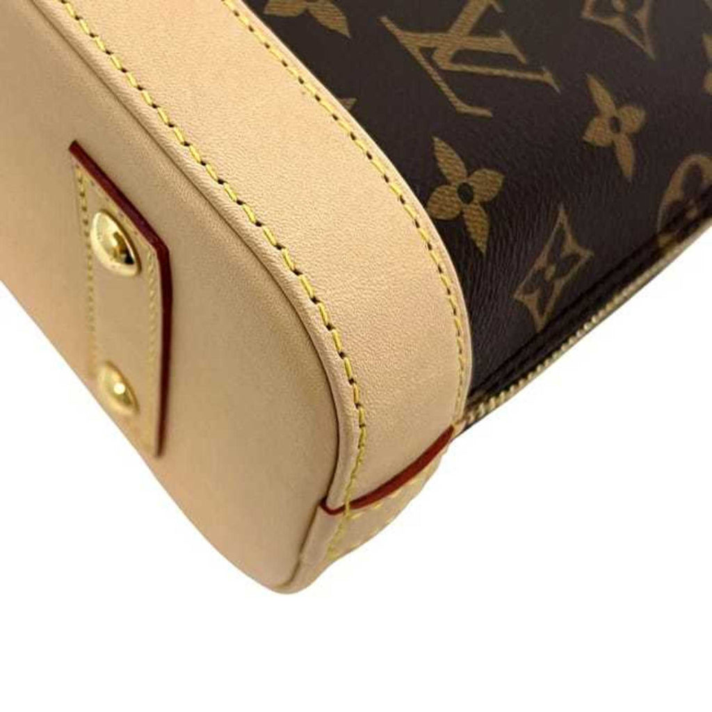 Louis Vuitton Brown Monogram Canvas Leather Handbag Shoulder Bag (Pre-Owned)