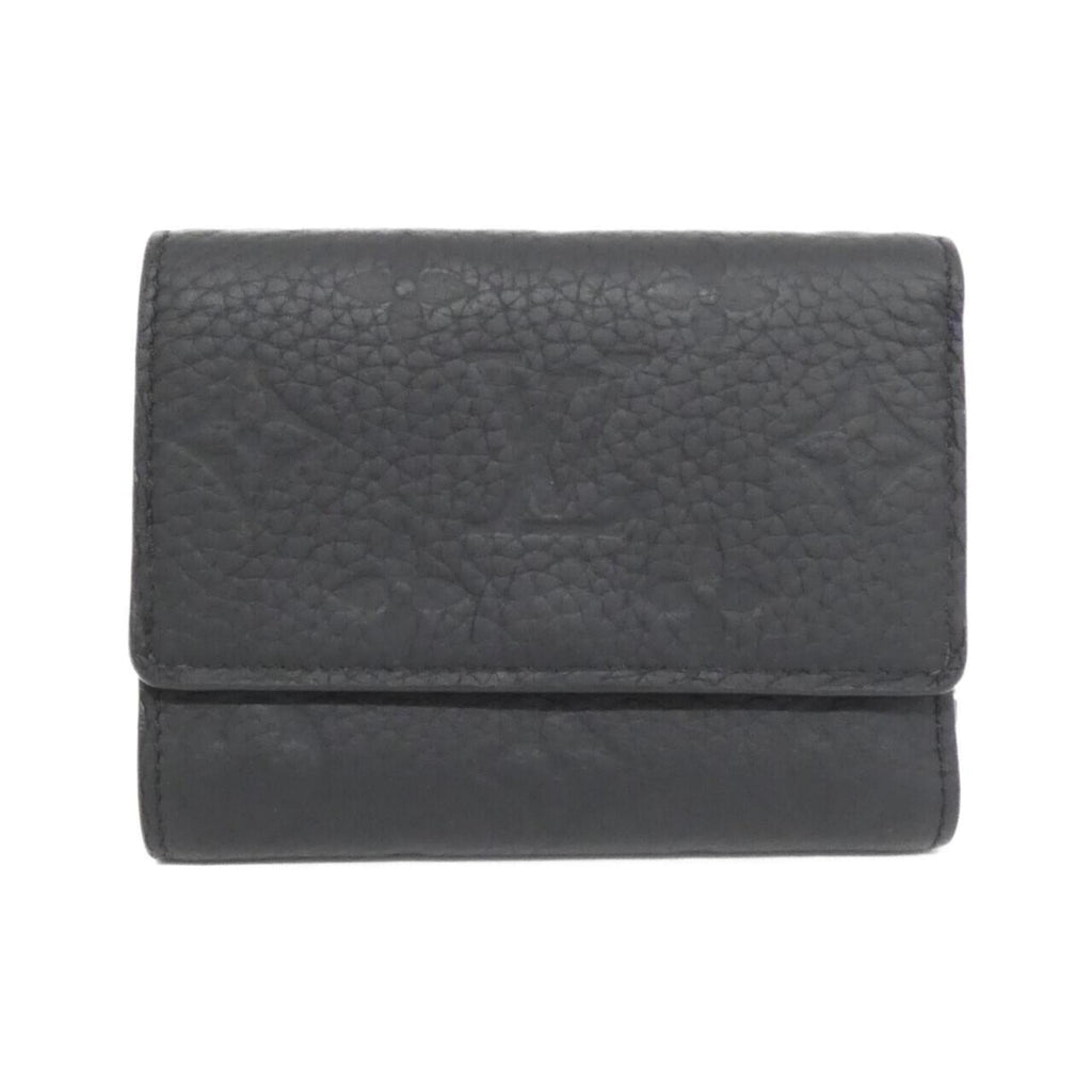 Louis Vuitton Black Leather Wallet (Tri-Fold) (Pre-Owned)