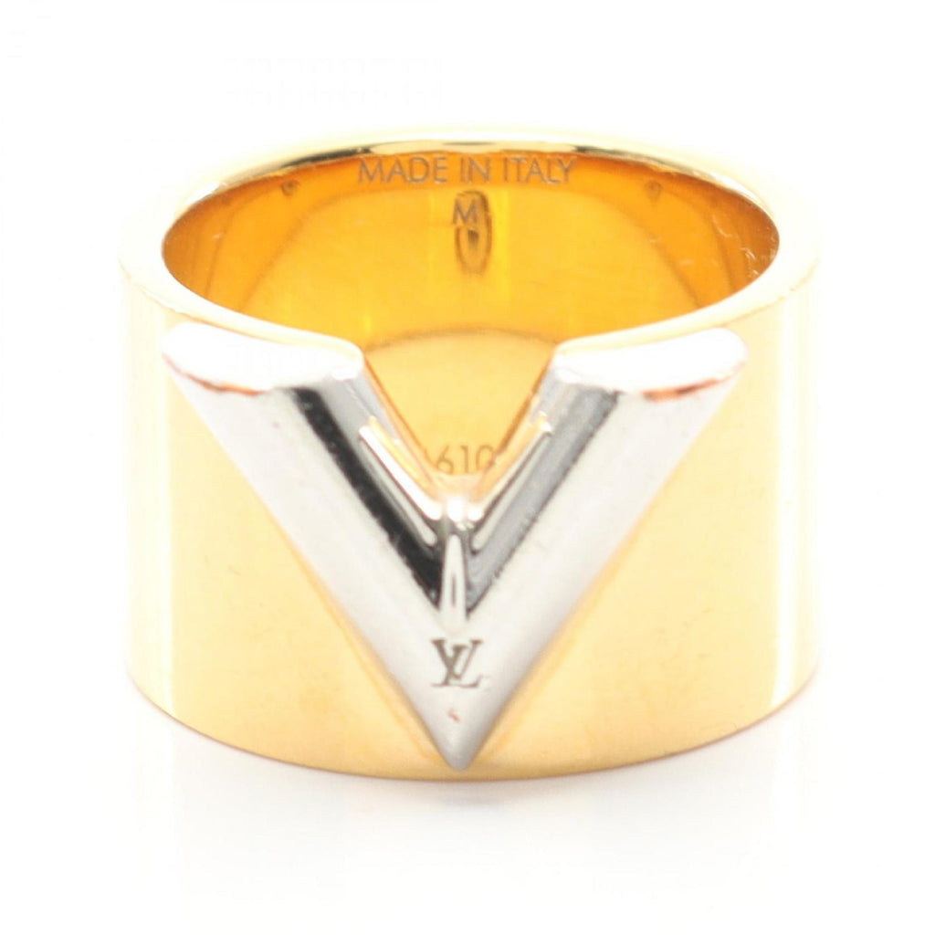 Louis Vuitton Gold Silver Gold Plating Stainless Steel Band Ring (Pre-Owned)