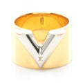 Louis Vuitton Gold Silver Gold Plating Stainless Steel Band Ring (Pre-Owned)