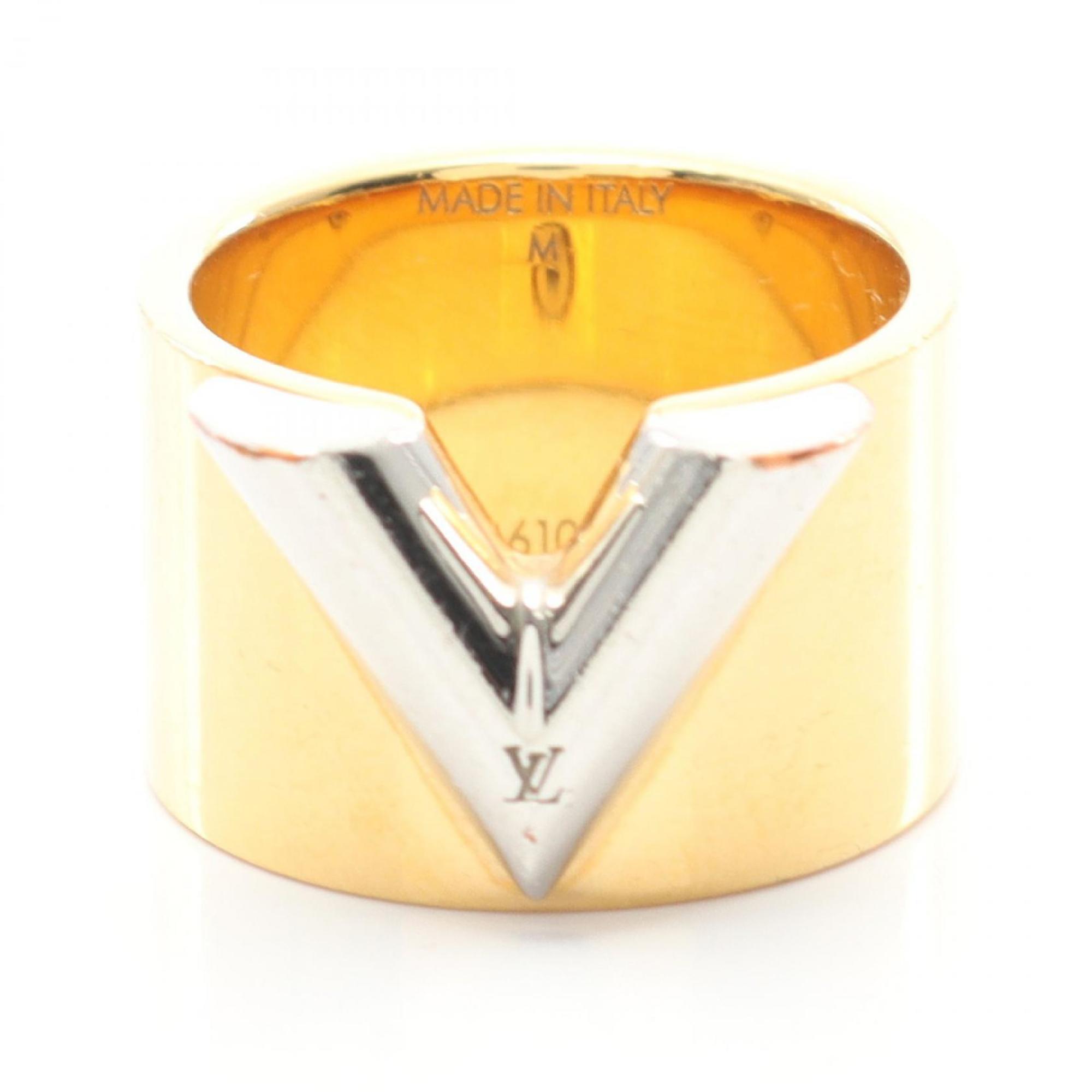 Louis Vuitton Gold Silver Gold Plating Stainless Steel Band Ring (Pre-Owned)