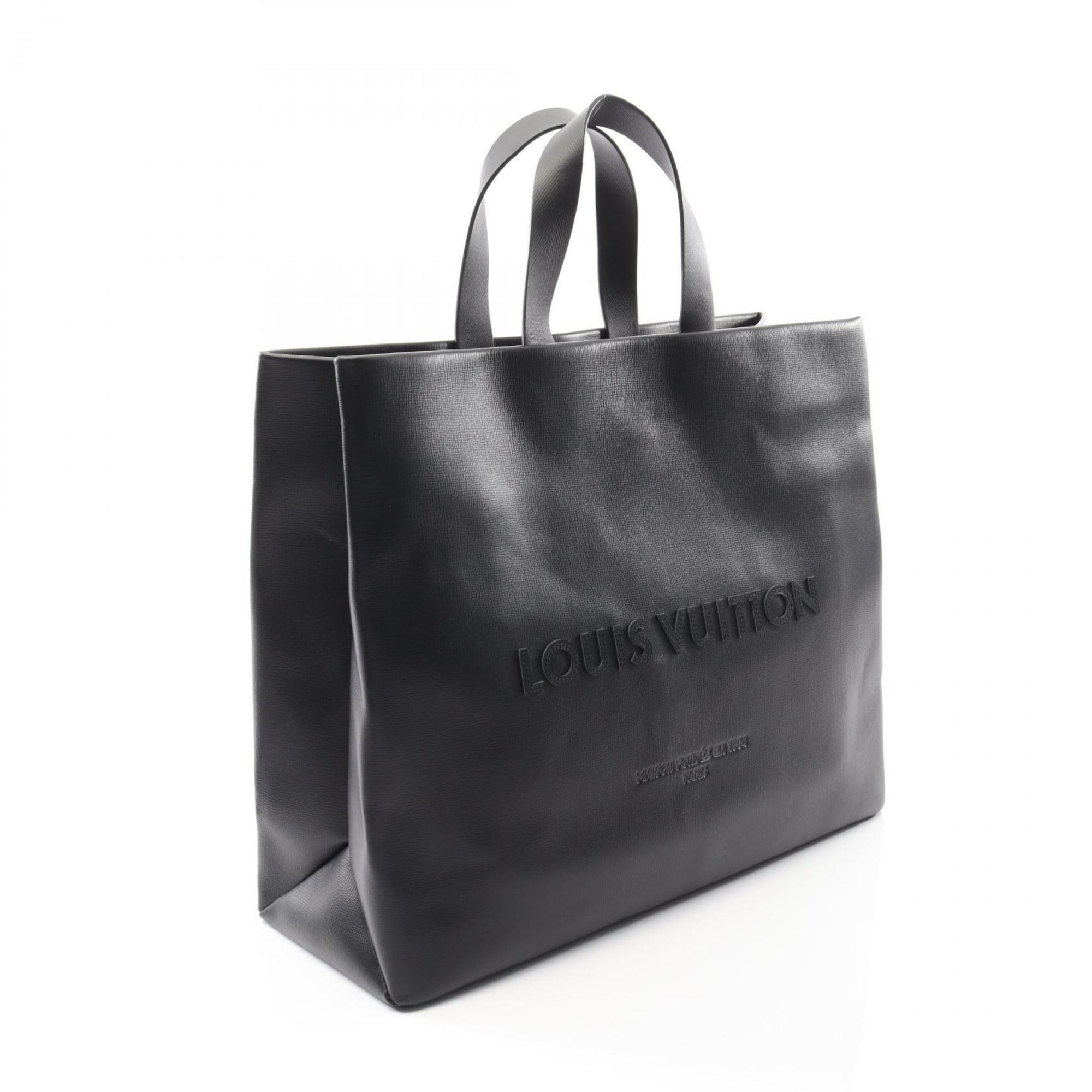 Louis Vuitton Black Leather Tote Bag (Pre-Owned)
