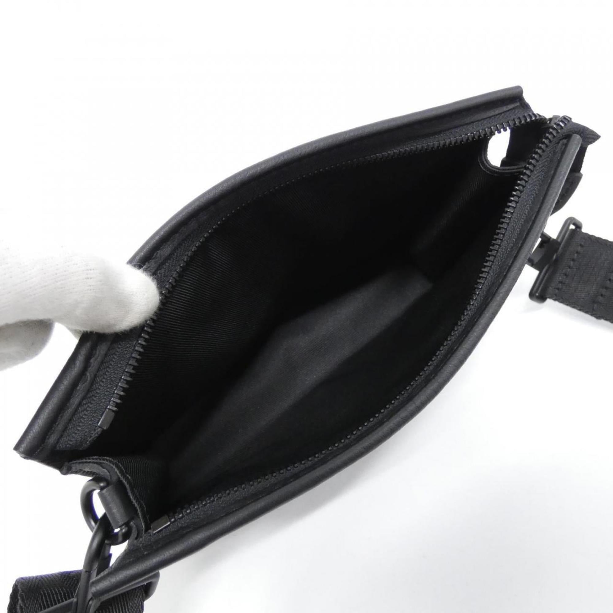 Louis Vuitton Black Leather Pouch Shoulder Bag (Pre-Owned)
