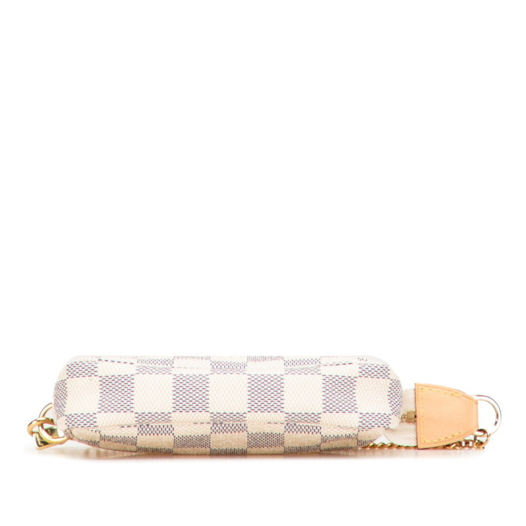 Louis Vuitton Damier Azur White Pvc Leather Handbag Pochette (Pre-Owned)