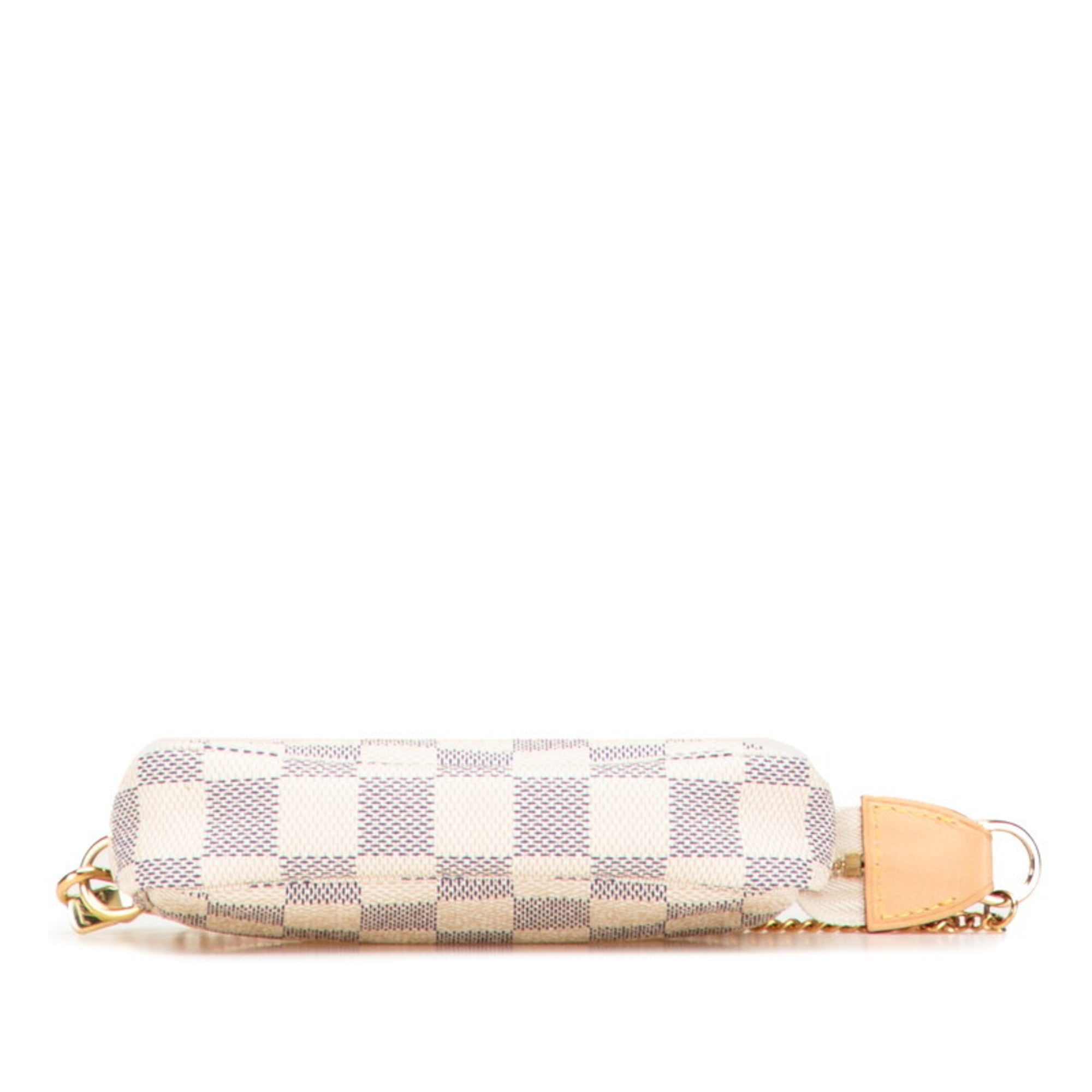 Louis Vuitton Damier Azur White Pvc Leather Handbag Pochette (Pre-Owned)