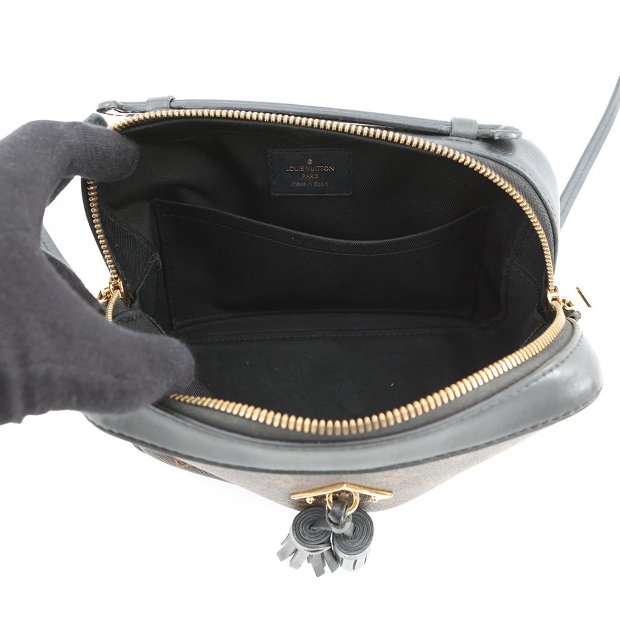 Louis Vuitton Black Monogram Noir Monogram Leather Shoulder Bag (Pre-Owned)