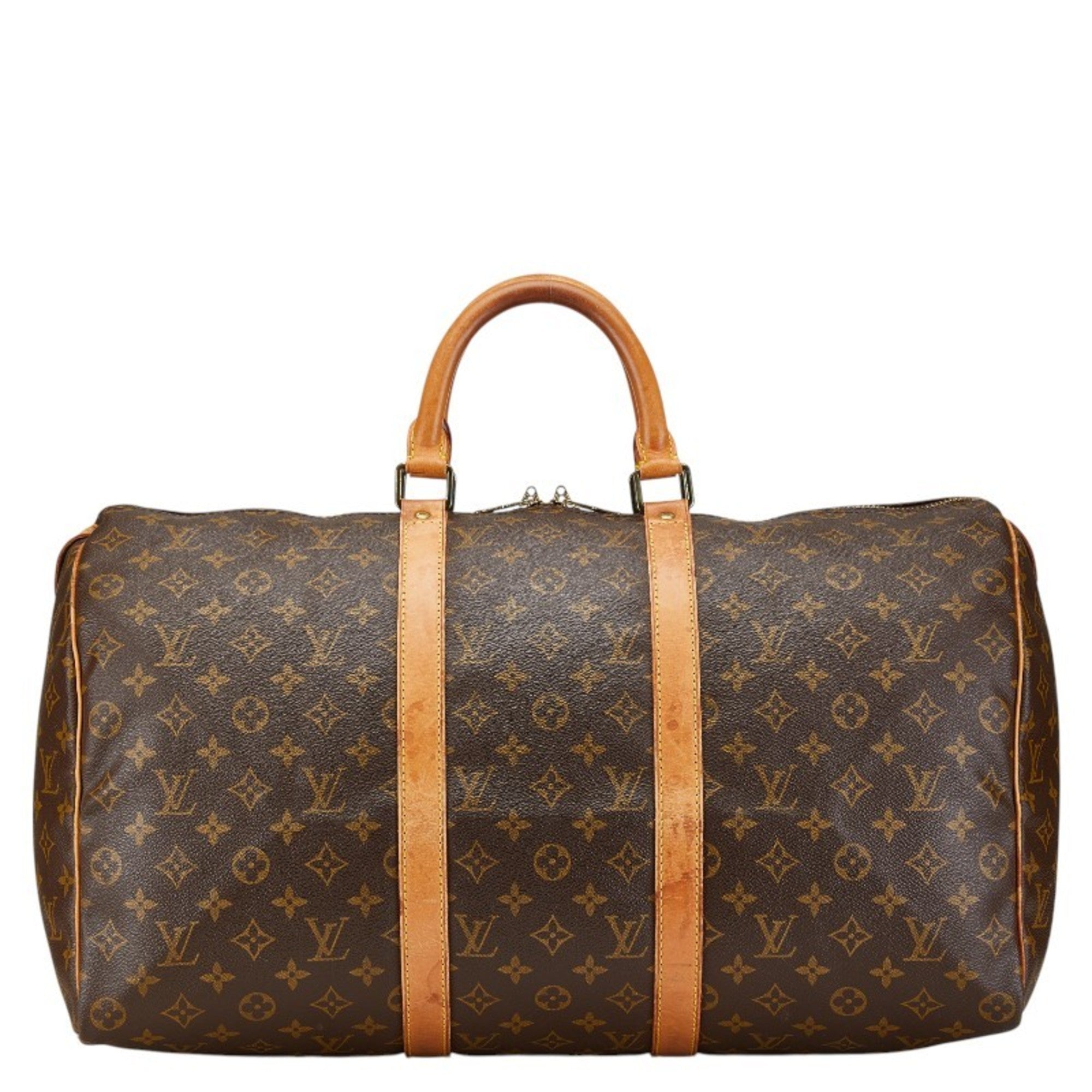 Louis Vuitton Brown Pvc Leather Boston Bag (Pre-Owned)