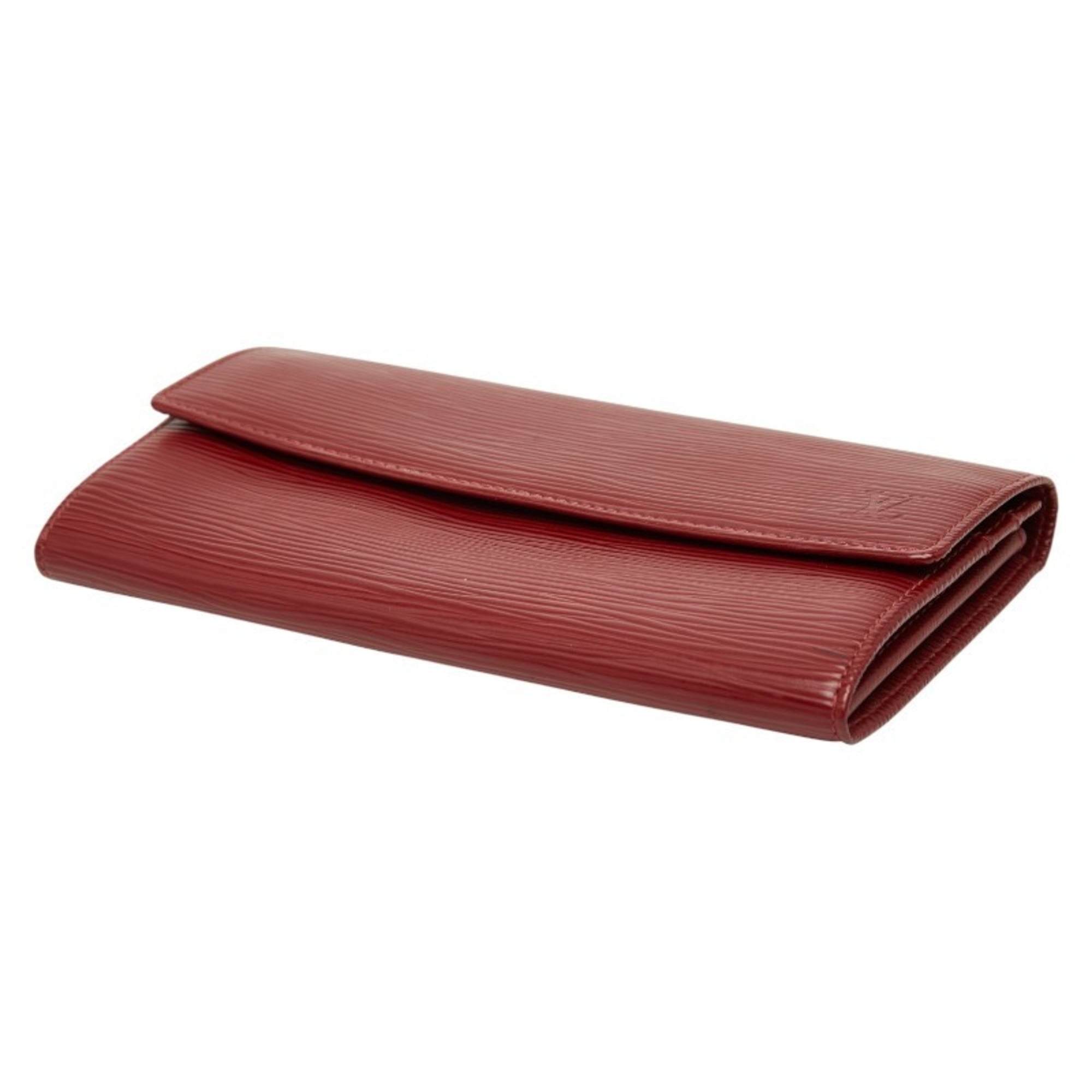 Louis Vuitton Red Color Cuir Ombre Leather Wallet (Bi-Fold) (Pre-Owned)