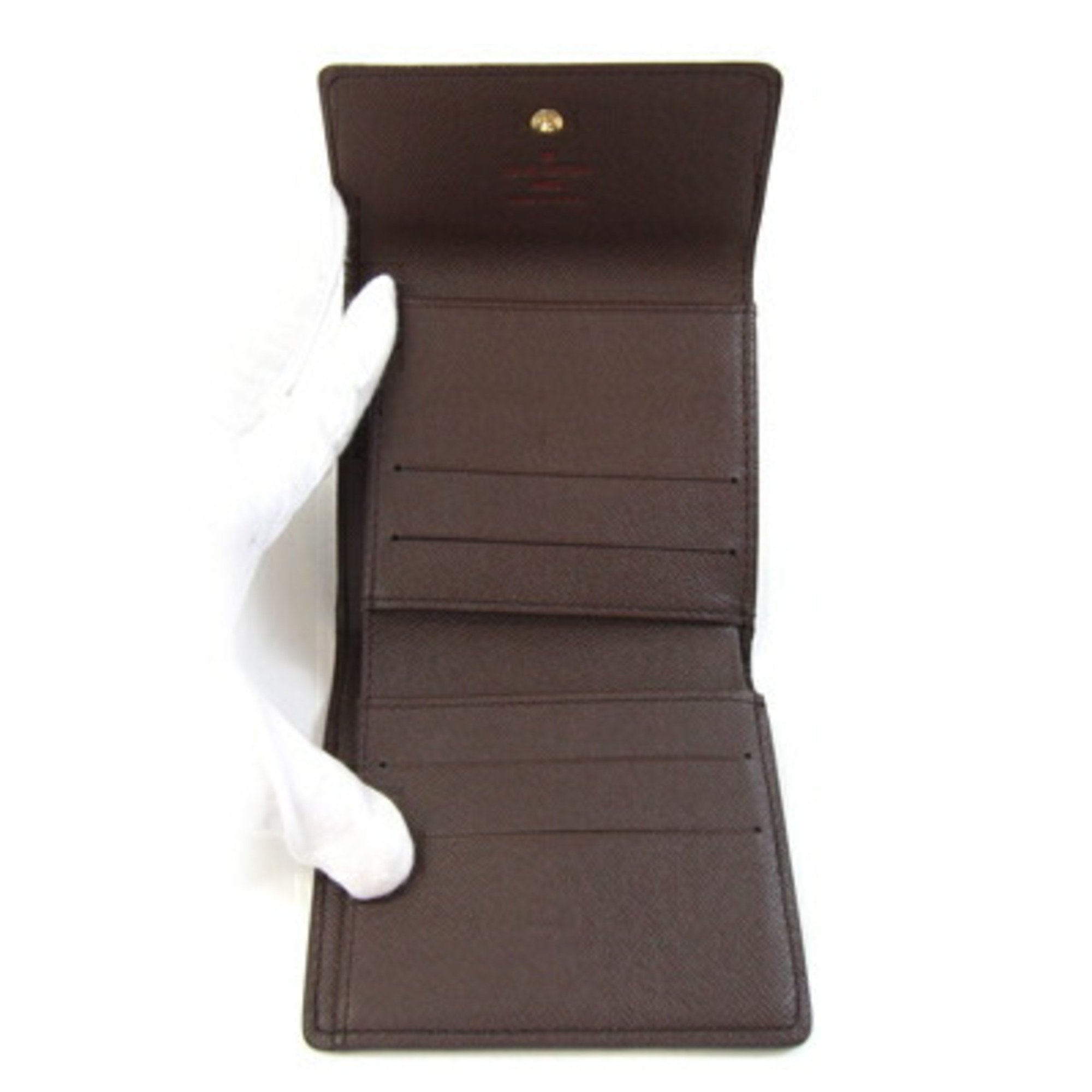 Louis Vuitton Brown Damier Canvas Wallet (Tri-Fold) (Pre-Owned)
