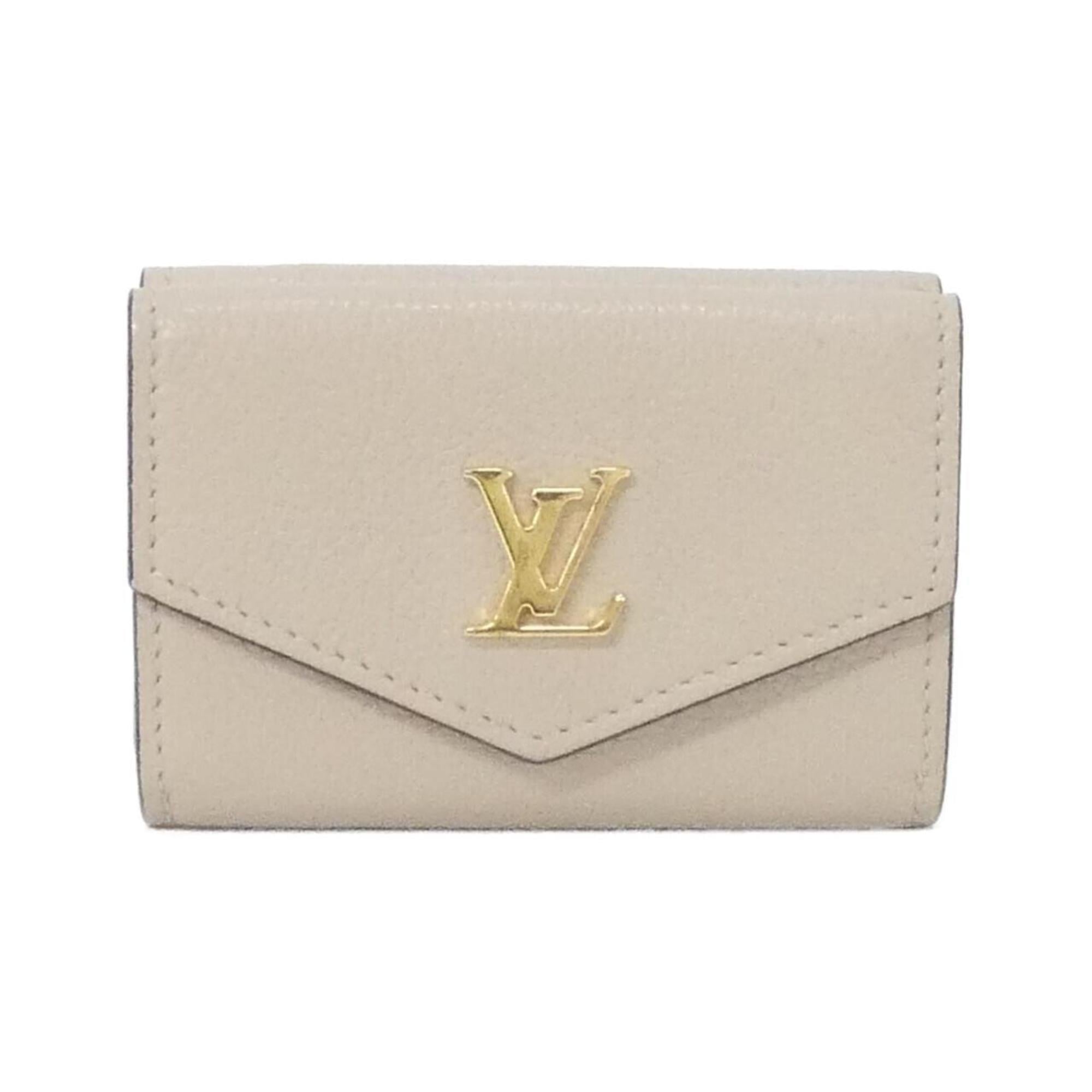 Louis Vuitton Grayish Leather Wallet (Tri-Fold) (Pre-Owned)