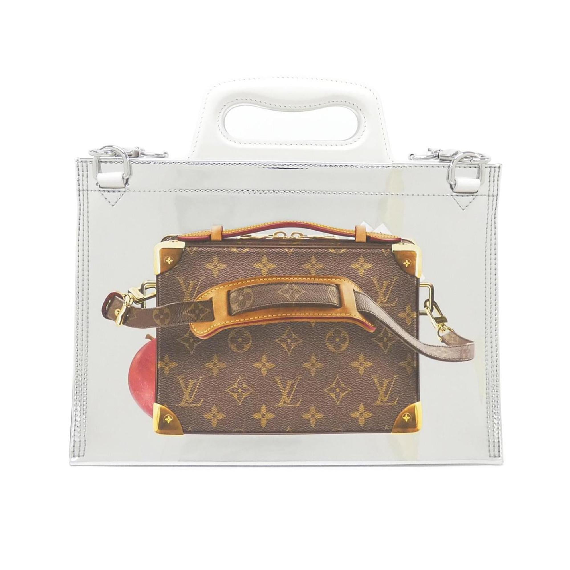 Louis Vuitton Marron Silver Coated Canvas Handbag (Pre-Owned)