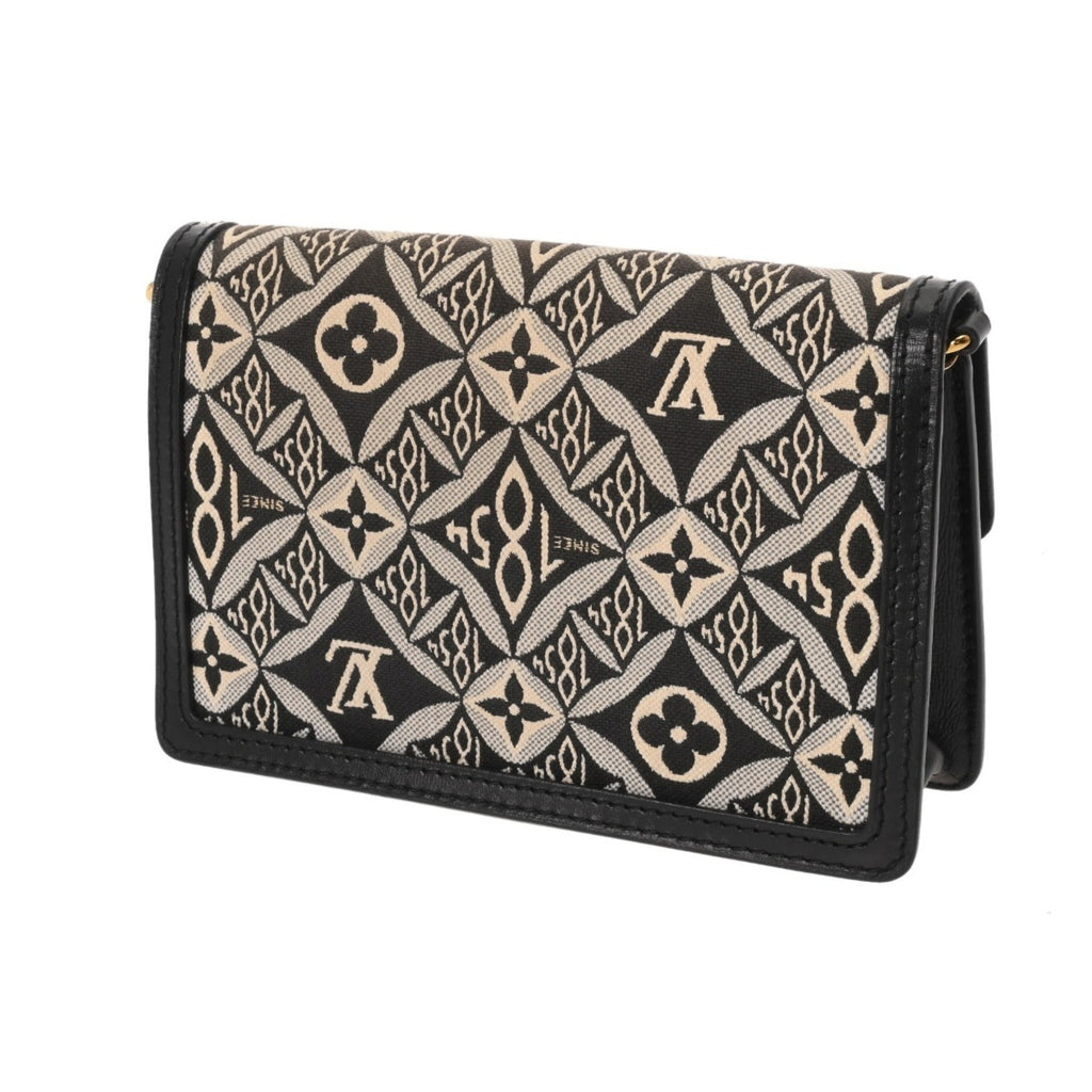 Louis Vuitton Monogram Black Leather Shoulder Bag (Pre-Owned)