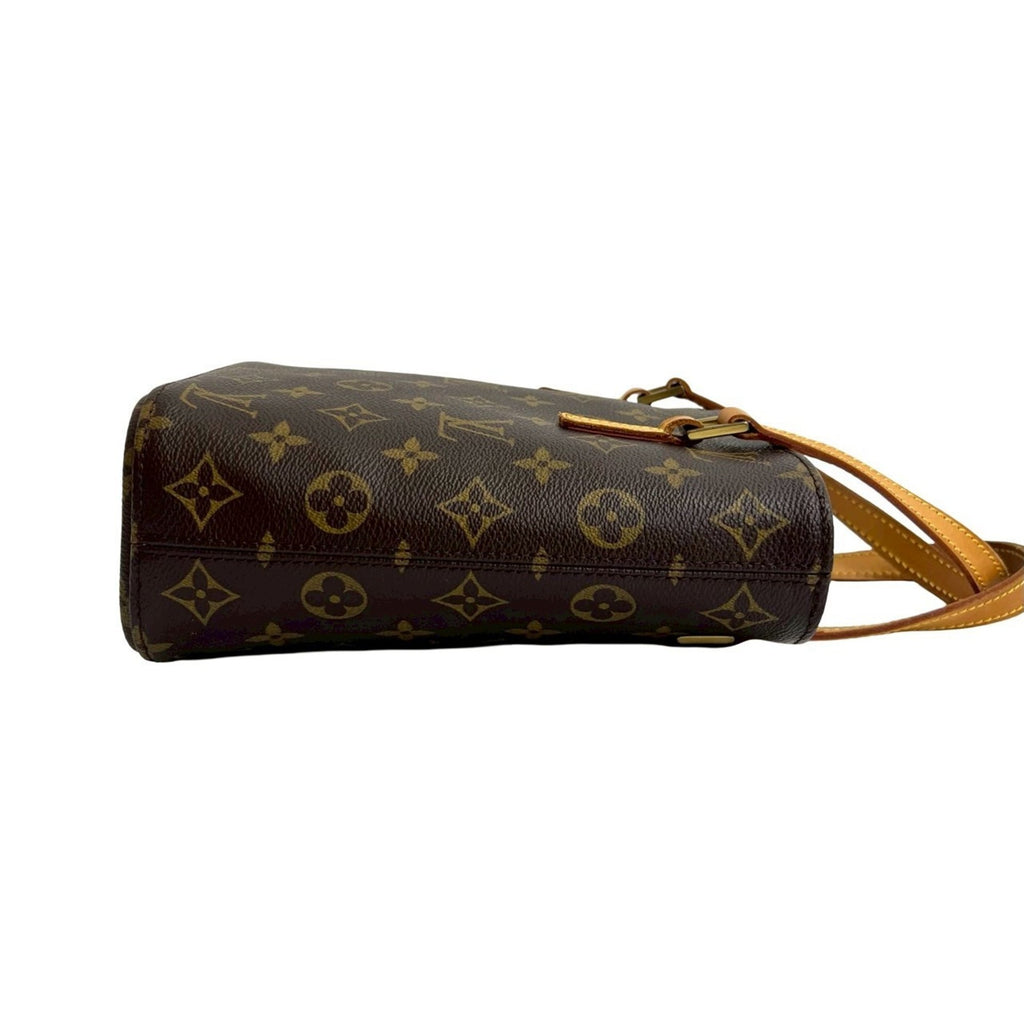 Louis Vuitton Brown Leather Pvc Handbag Tote Bag (Pre-Owned)