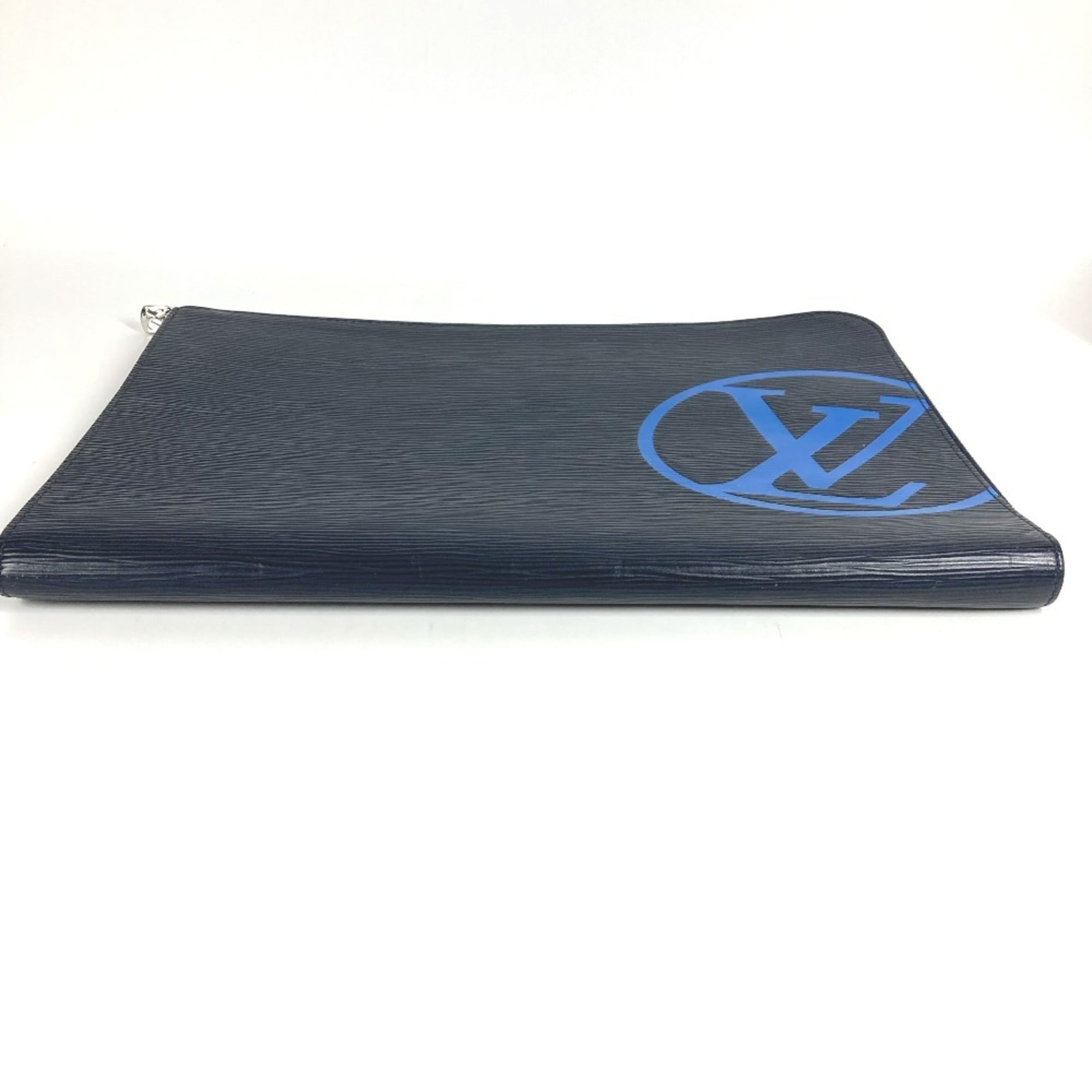 Louis Vuitton Epi Navy Blue Epi Leather Clutch Bag Pochette (Pre-Owned)