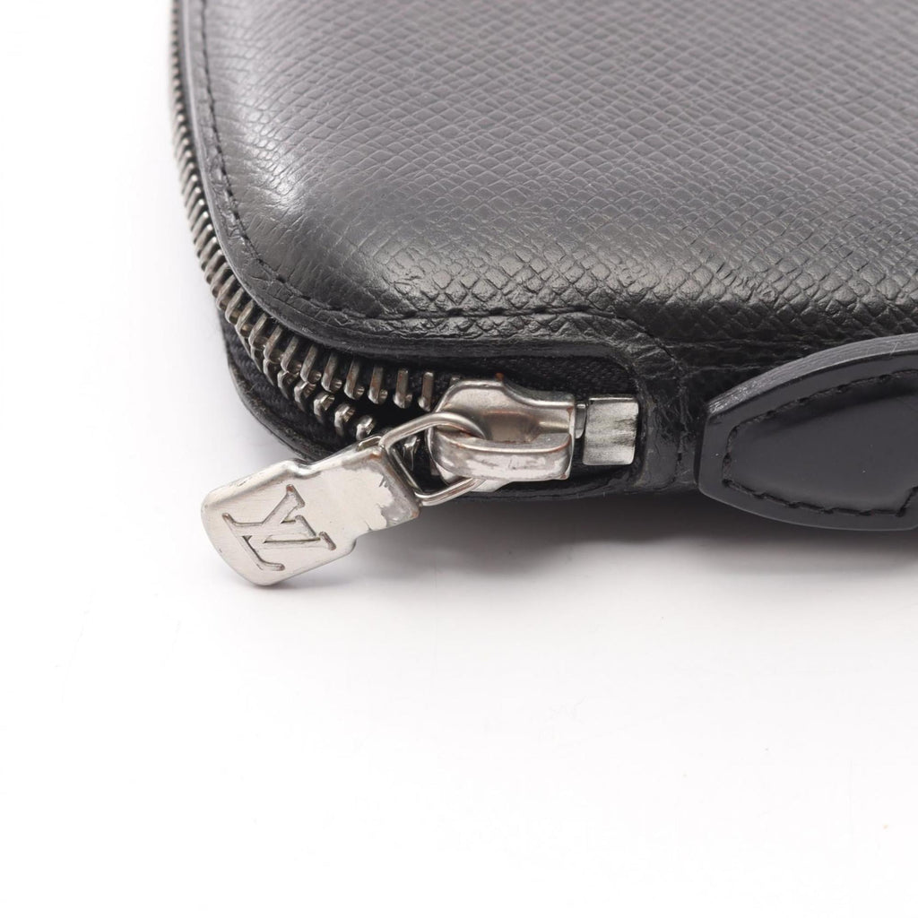 Louis Vuitton Black Leather Long Wallet (Bi-Fold) (Pre-Owned)