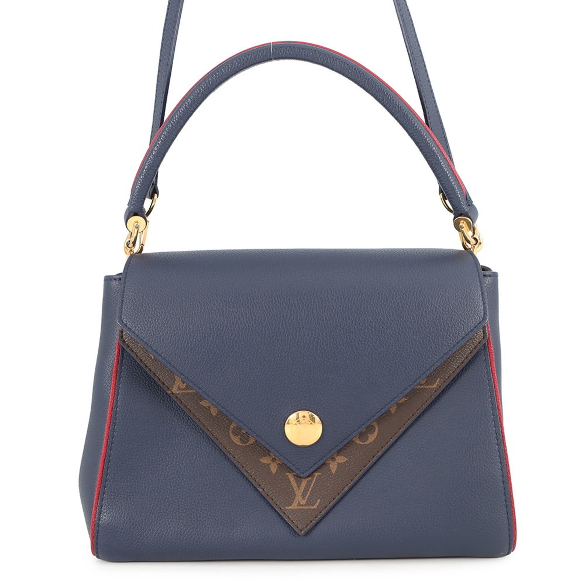 Louis Vuitton Monogram Navy Blue Leather Handbag (Pre-Owned)