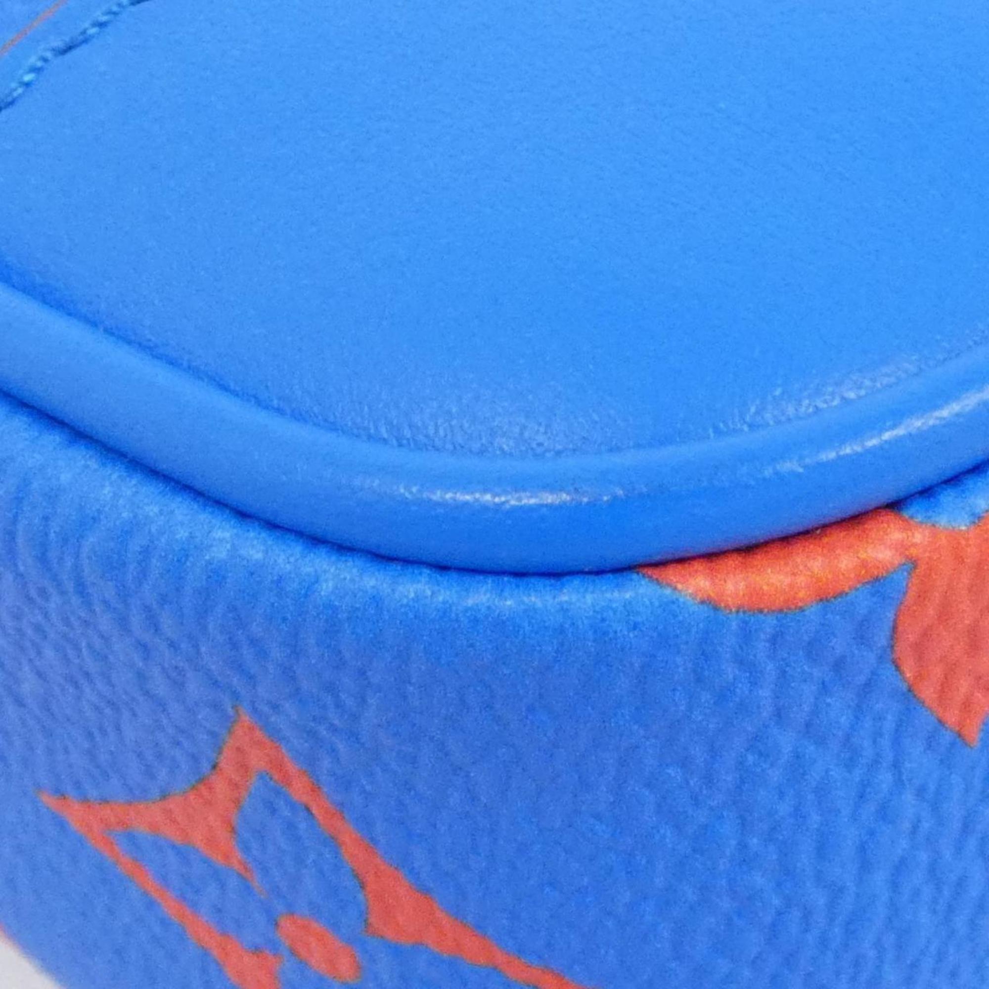 Louis Vuitton Monogram Blue Red Color Coated Canvas Handbag (Pre-Owned)