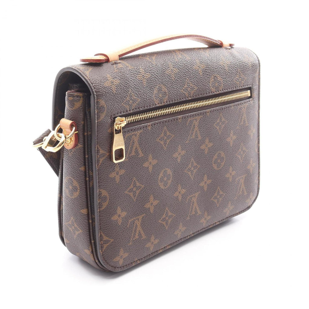 Louis Vuitton Brown Coated Canvas Leather Handbag Pochette (Pre-Owned)