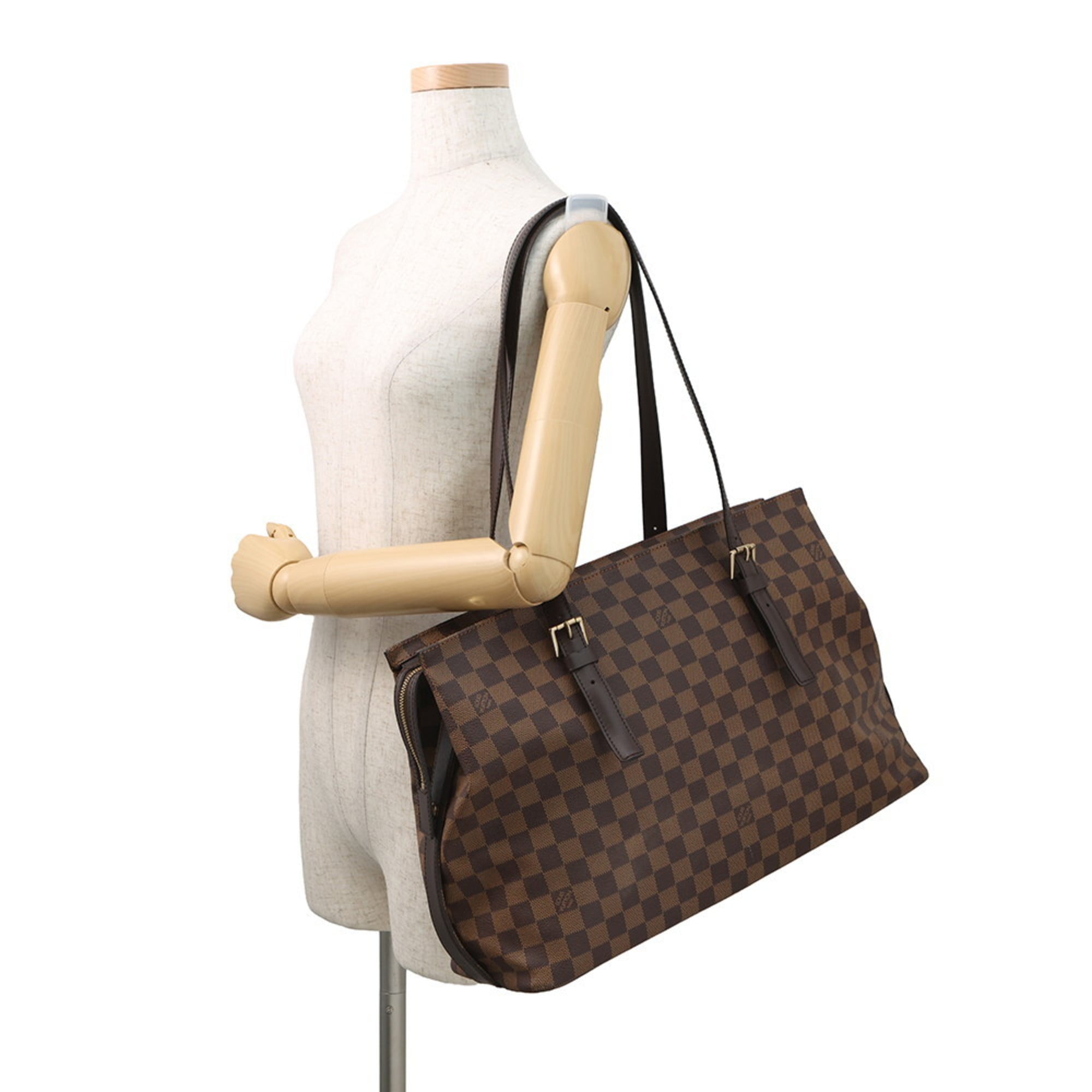 Louis Vuitton Damier Damier Canvas Ebene Red Color Shoulder Bag Tote Bag (Pre-Owned)