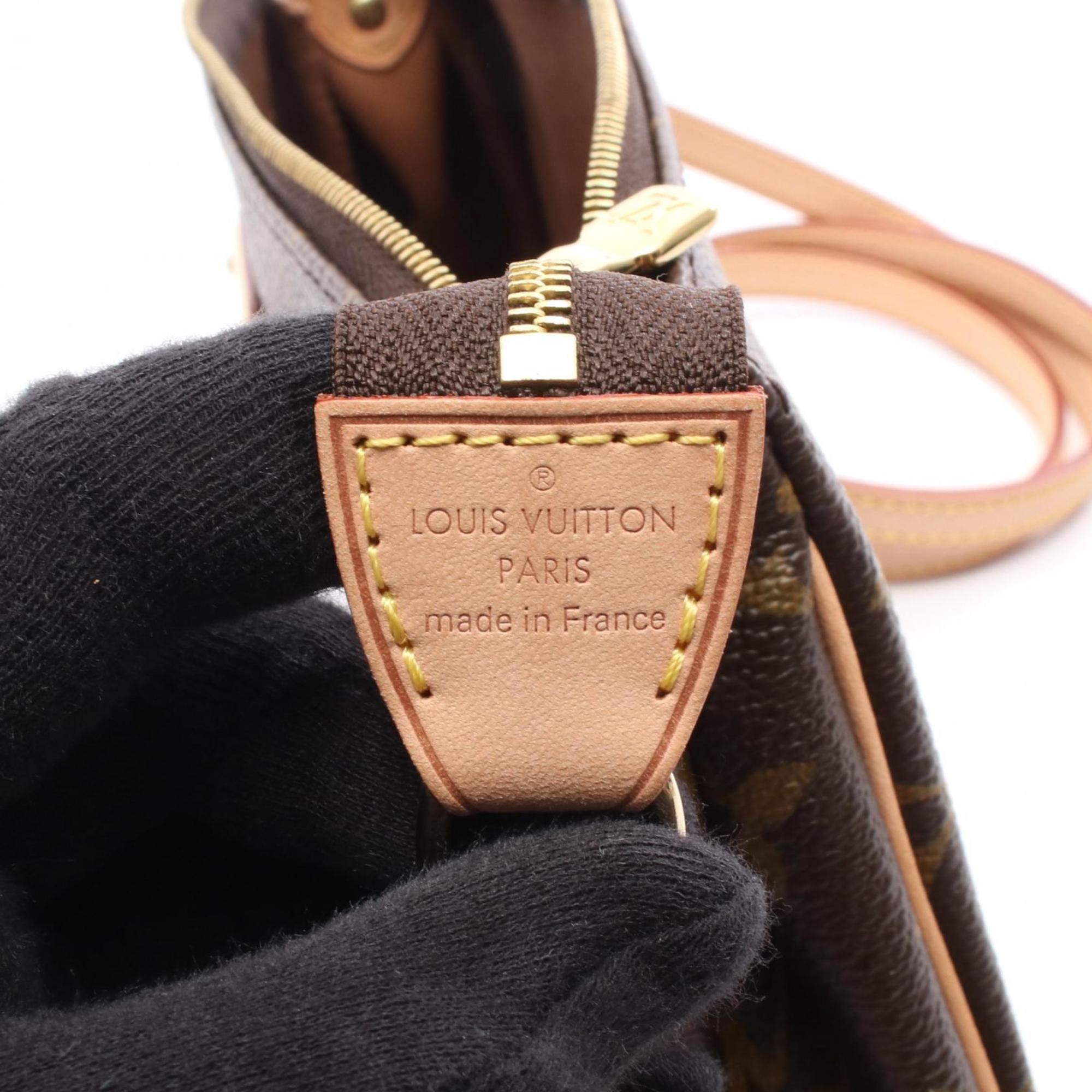 Louis Vuitton Brown Coated Canvas Leather Shoulder Bag (Pre-Owned)