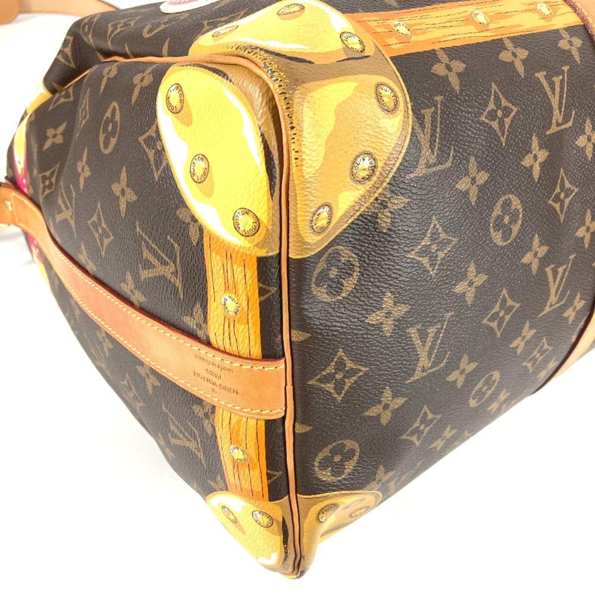 Louis Vuitton Monogram Brown Pink Monogram Boston Bag Shoulder Bag (Pre-Owned)