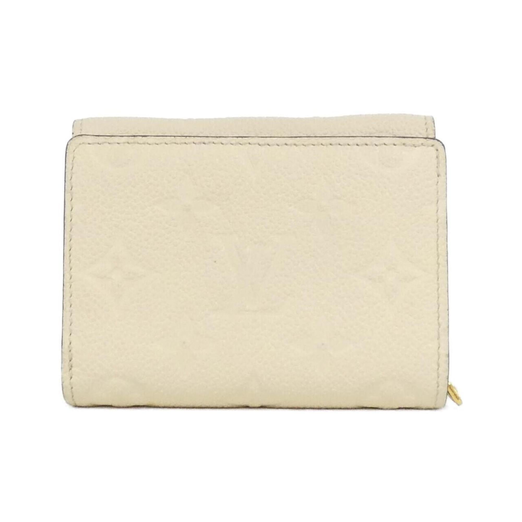 Louis Vuitton Monogram Empreinte Beige Leather Wallet (Tri-Fold) (Pre-Owned)