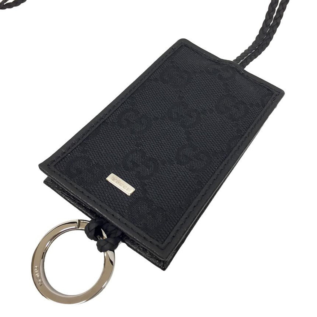 Pendant Necklace Canvas and Leather Black