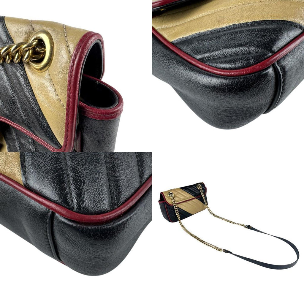 GG Marmont Flap Bag Diagonal Quilted Leather Mini