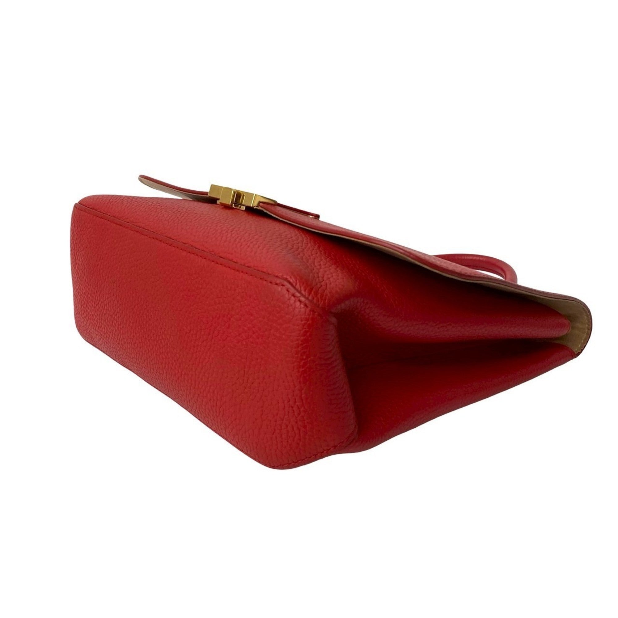 Louis Vuitton Red Color Leather Handbag Shoulder Bag Tote Bag (Pre-Owned)
