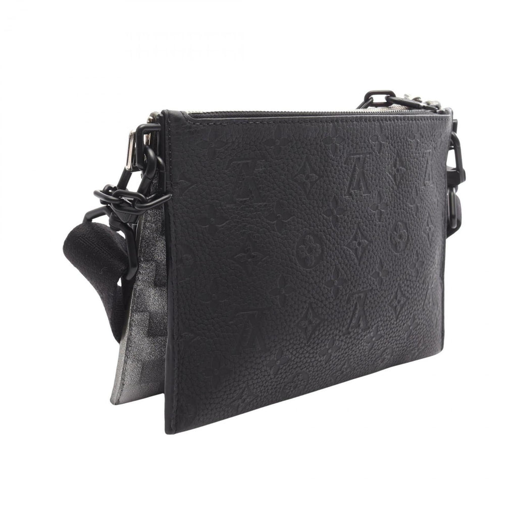 Louis Vuitton Black Silver Leather Shoulder Bag (Pre-Owned)