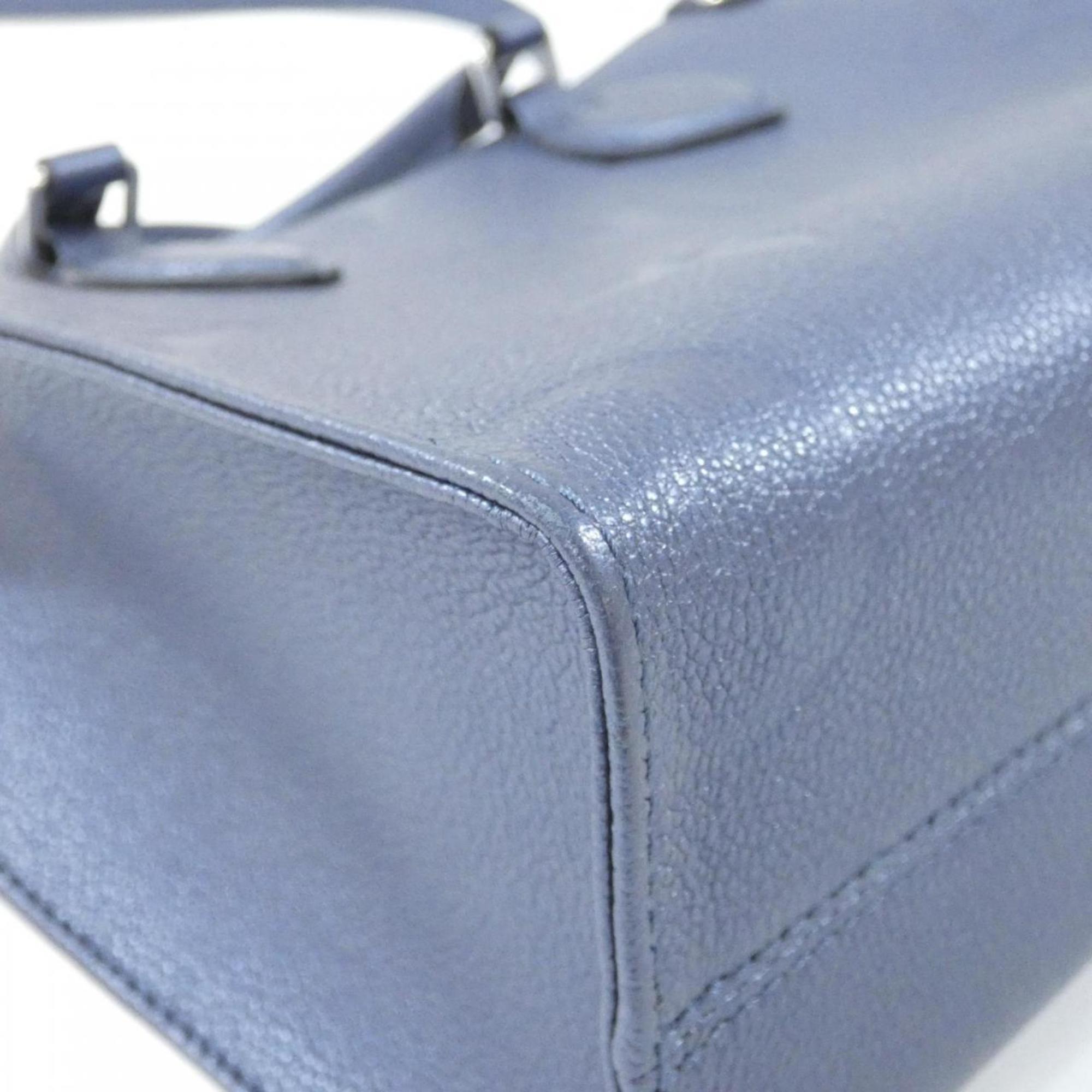 Louis Vuitton Navy Leather Handbag (Pre-Owned)