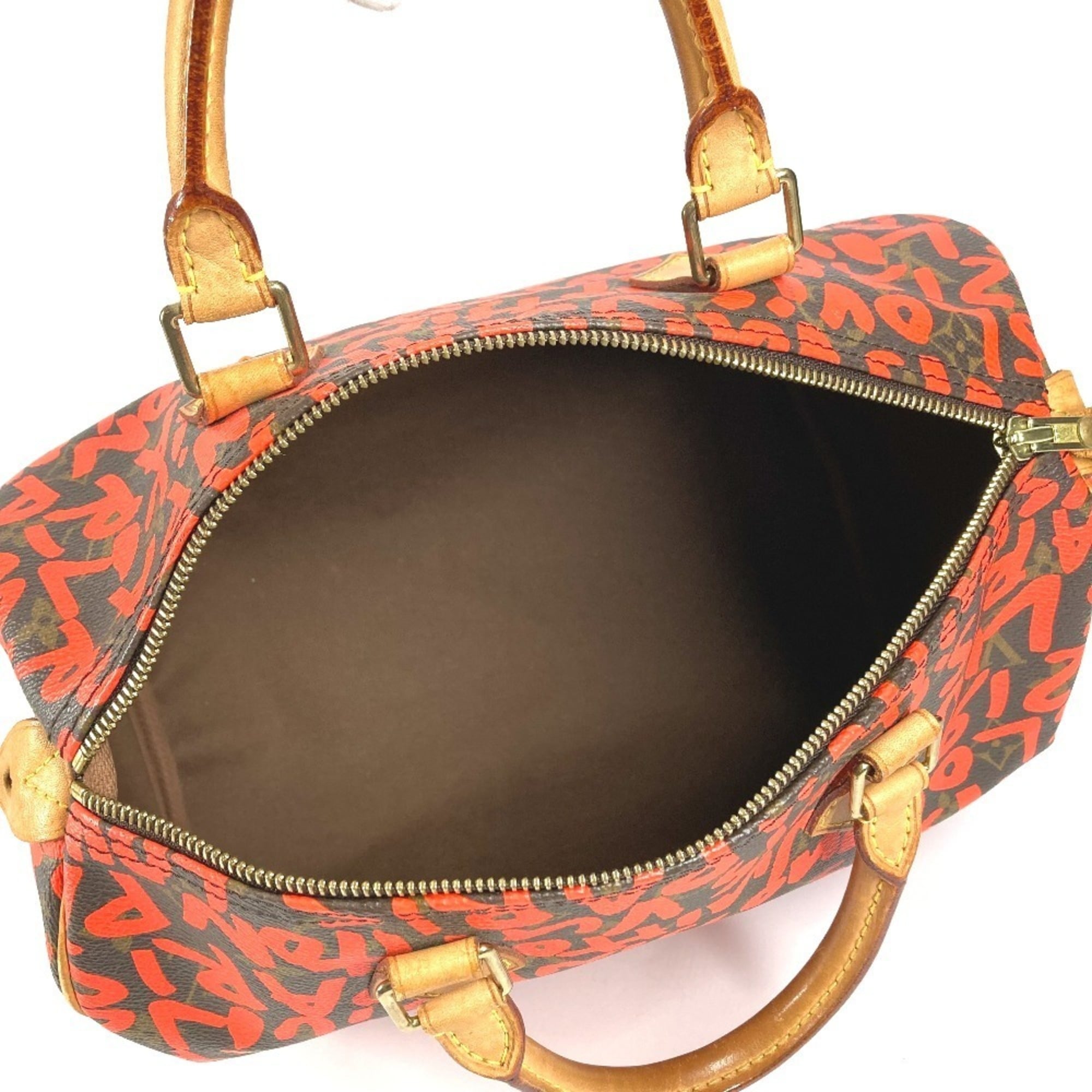 Louis Vuitton Monogram Graffiti Lv Orange Orange Monogram Graffiti Boston Bag Handbag (Pre-Owned)